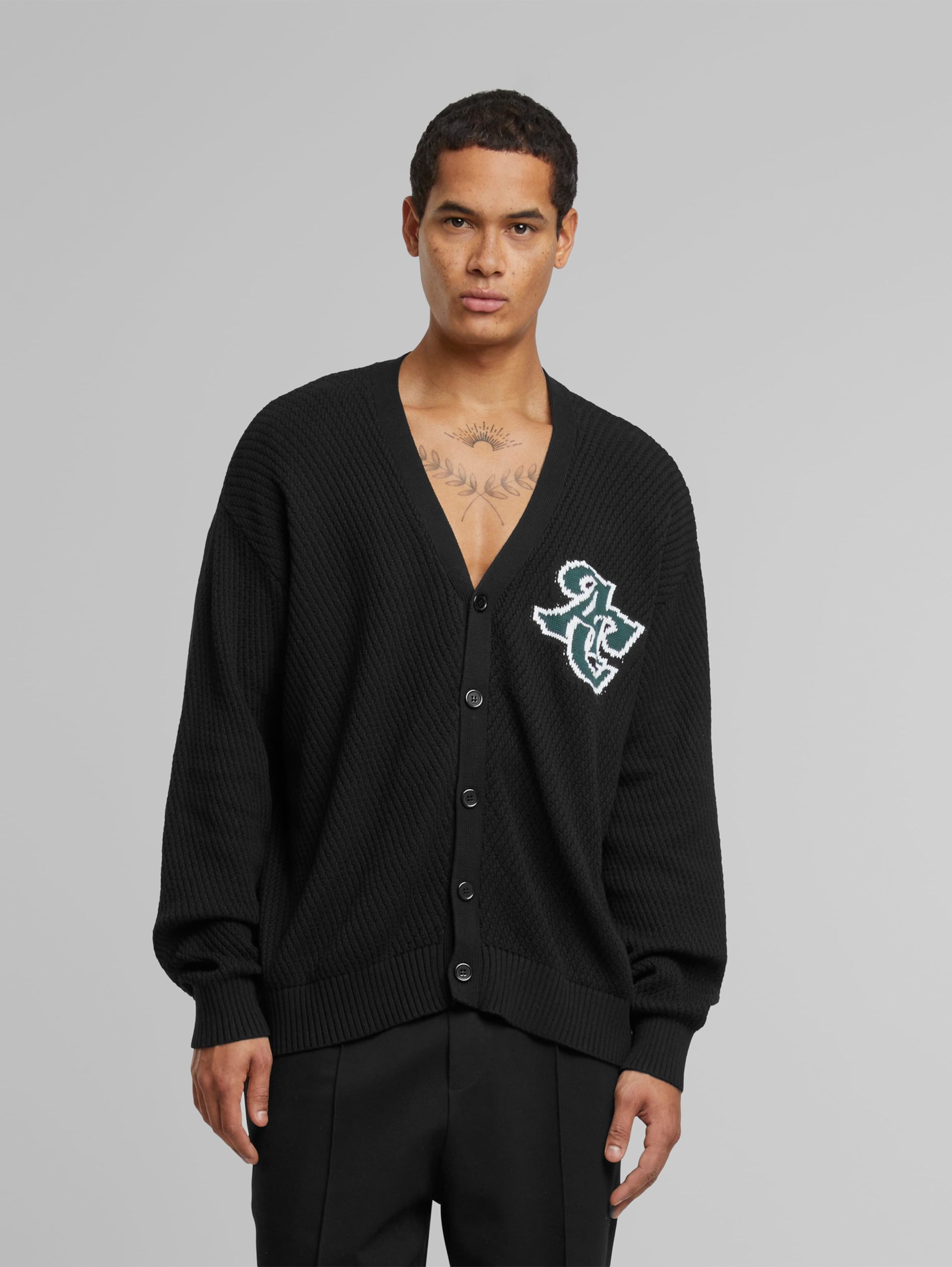 Another Cotton Lab Lettering Cardigan Strickjacke