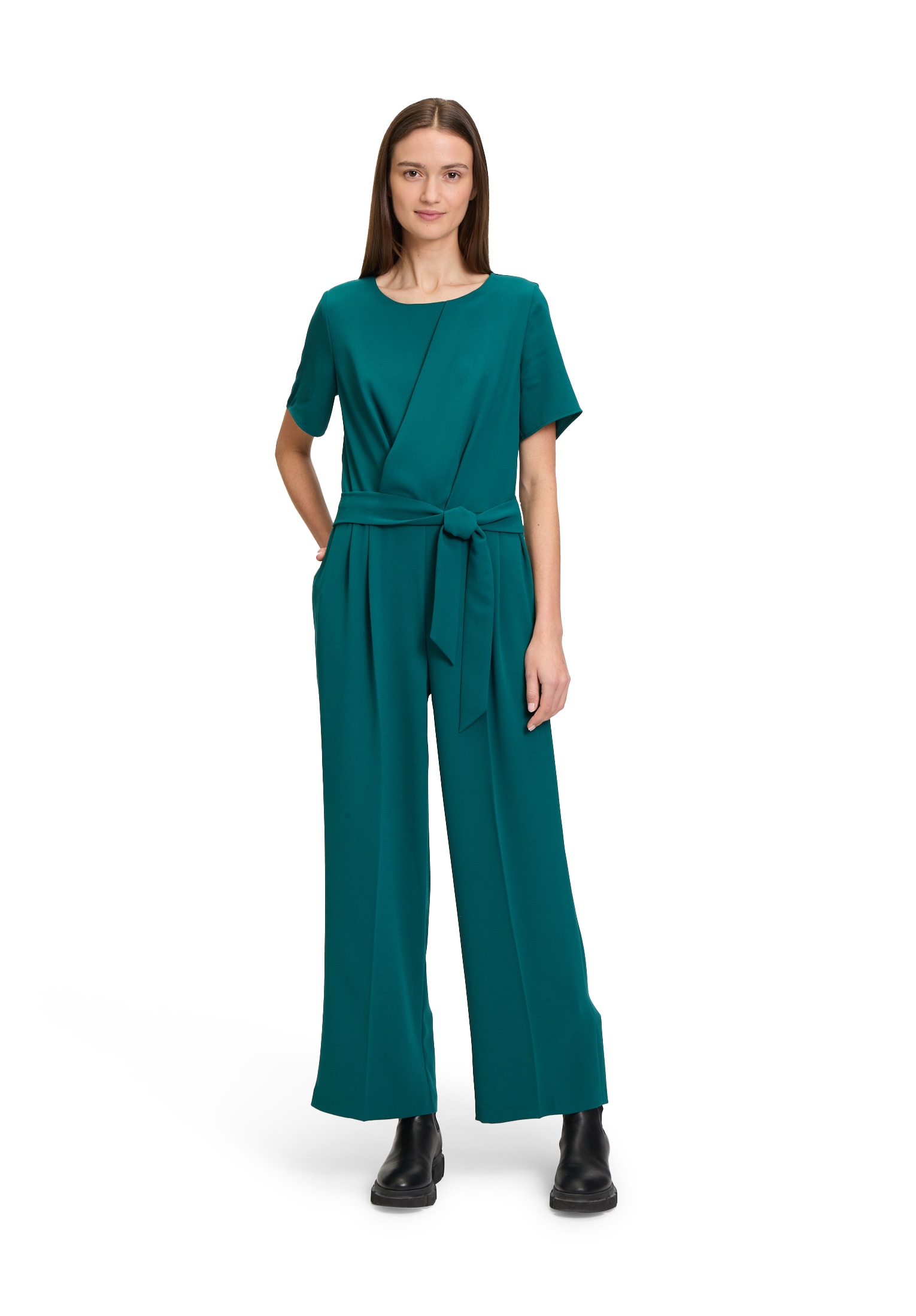 Betty&Co Overall "Betty & Co Damen Jumpsuit mit Bindegürtel", (1 tlg.)