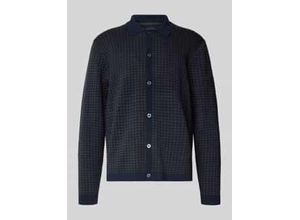 Regular Fit Strickjacke mit Umlegekragen