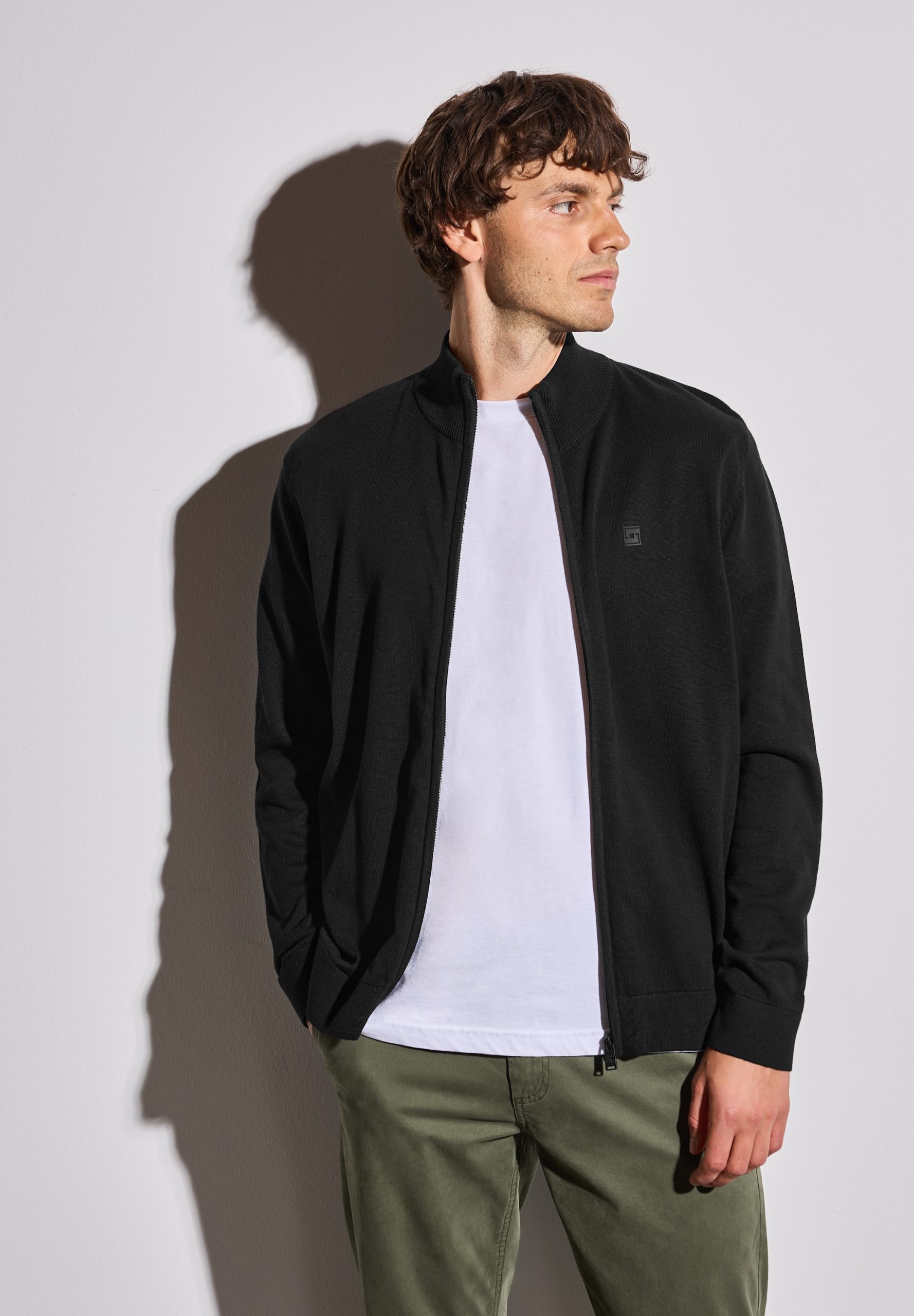 STREET ONE MEN Strickjacke, aus reiner Baumwolle