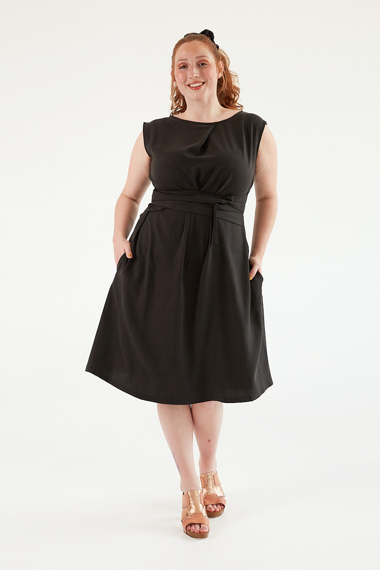Widda Damen vegan Kleid Adele Schwarz
