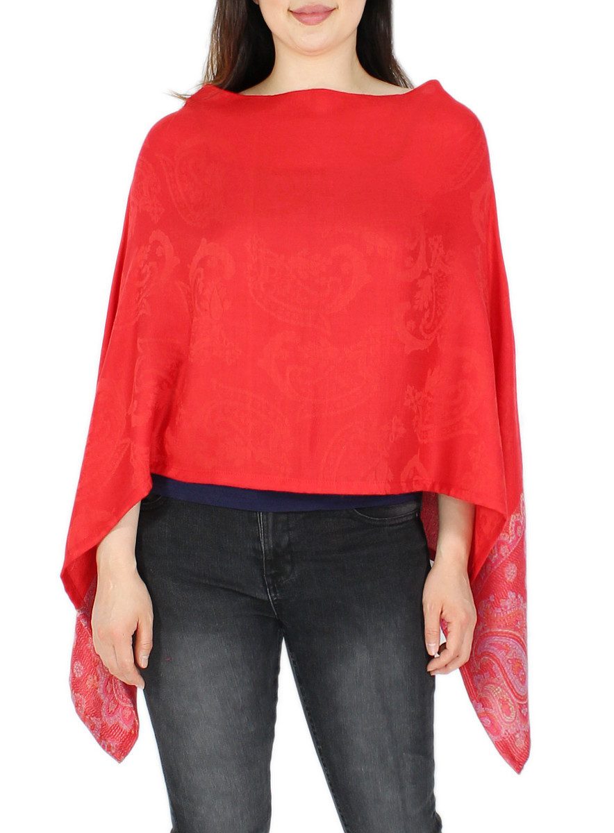 dy_mode Blusenponcho Damen Sommerponcho Weicher Überwurf