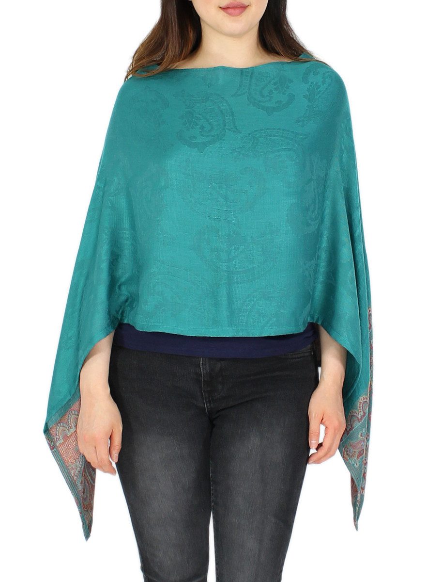 dy_mode Blusenponcho Damen Sommerponcho Weicher Überwurf