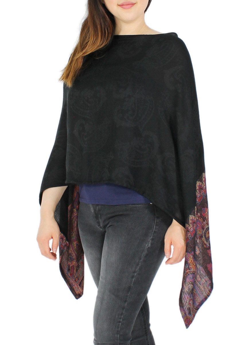 dy_mode Blusenponcho Damen Sommerponcho Weicher Überwurf