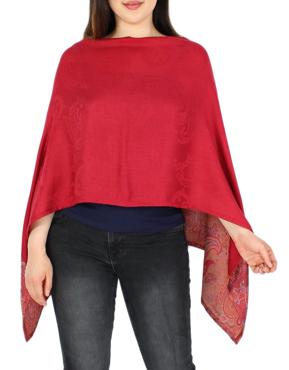 dy_mode Blusenponcho Damen Sommerponcho Weicher Überwurf