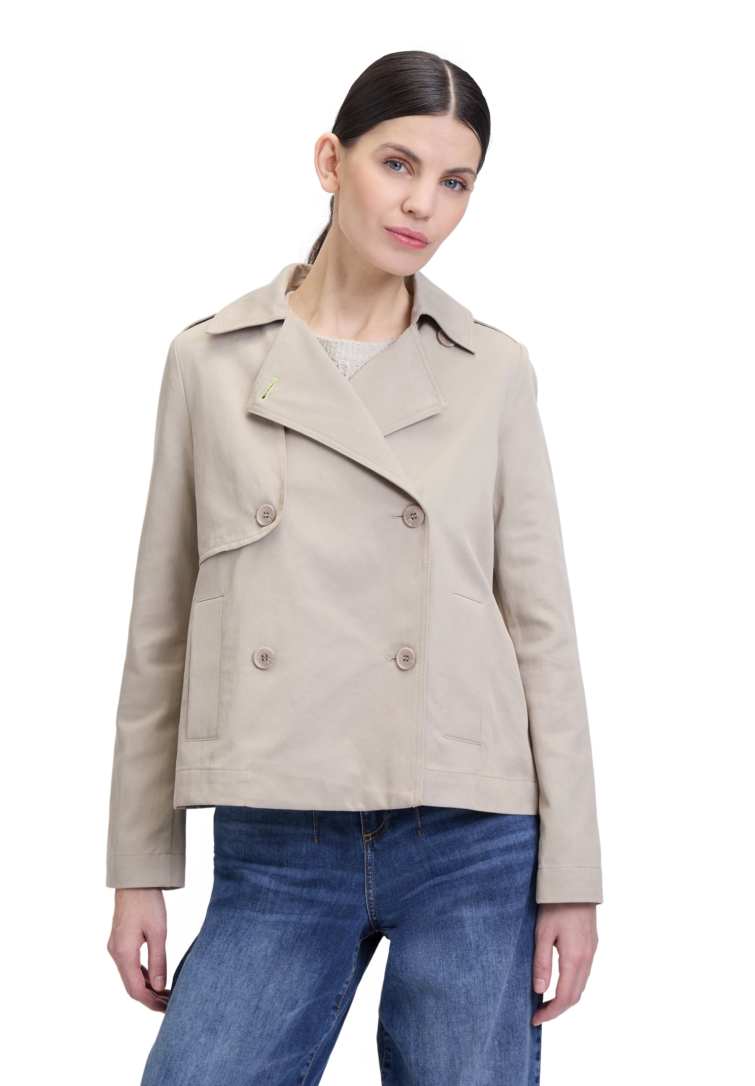 Cartoon Kurzblazer "Cartoon Damen Kurztrench mit Taschen", Form