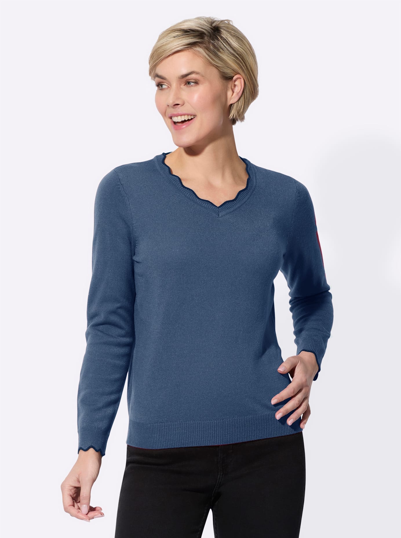 Classic Basics V-Ausschnitt-Pullover "Feinstrick-Pullover"
