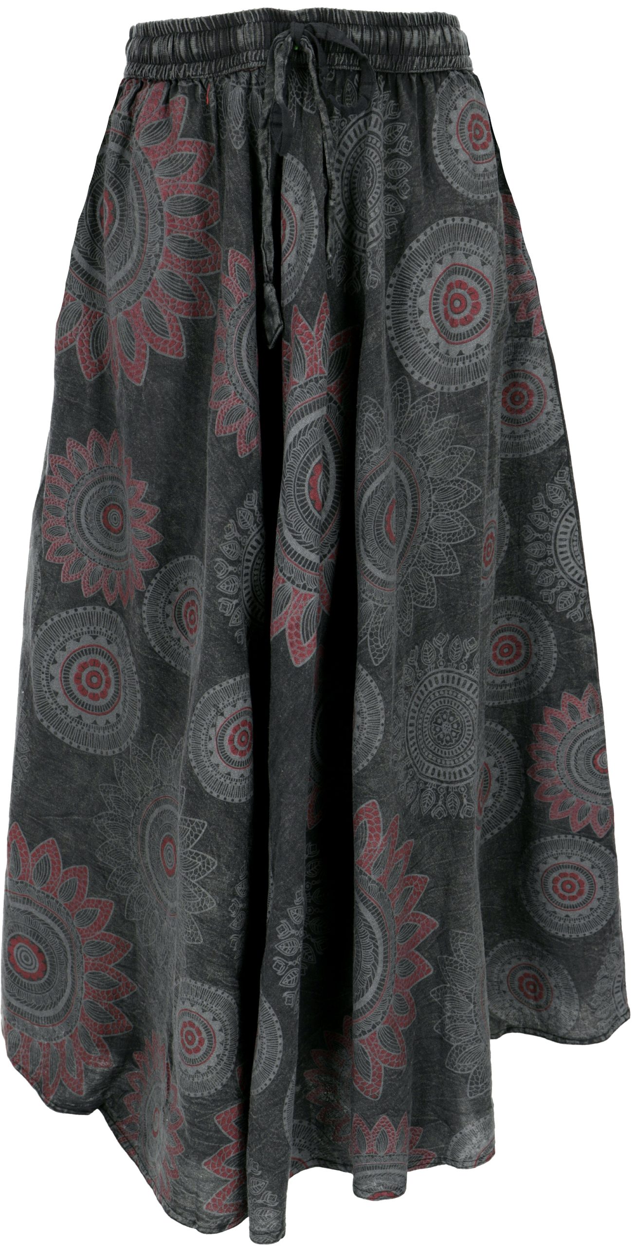 Guru-Shop Minirock Langer Boho Rock, stonewash