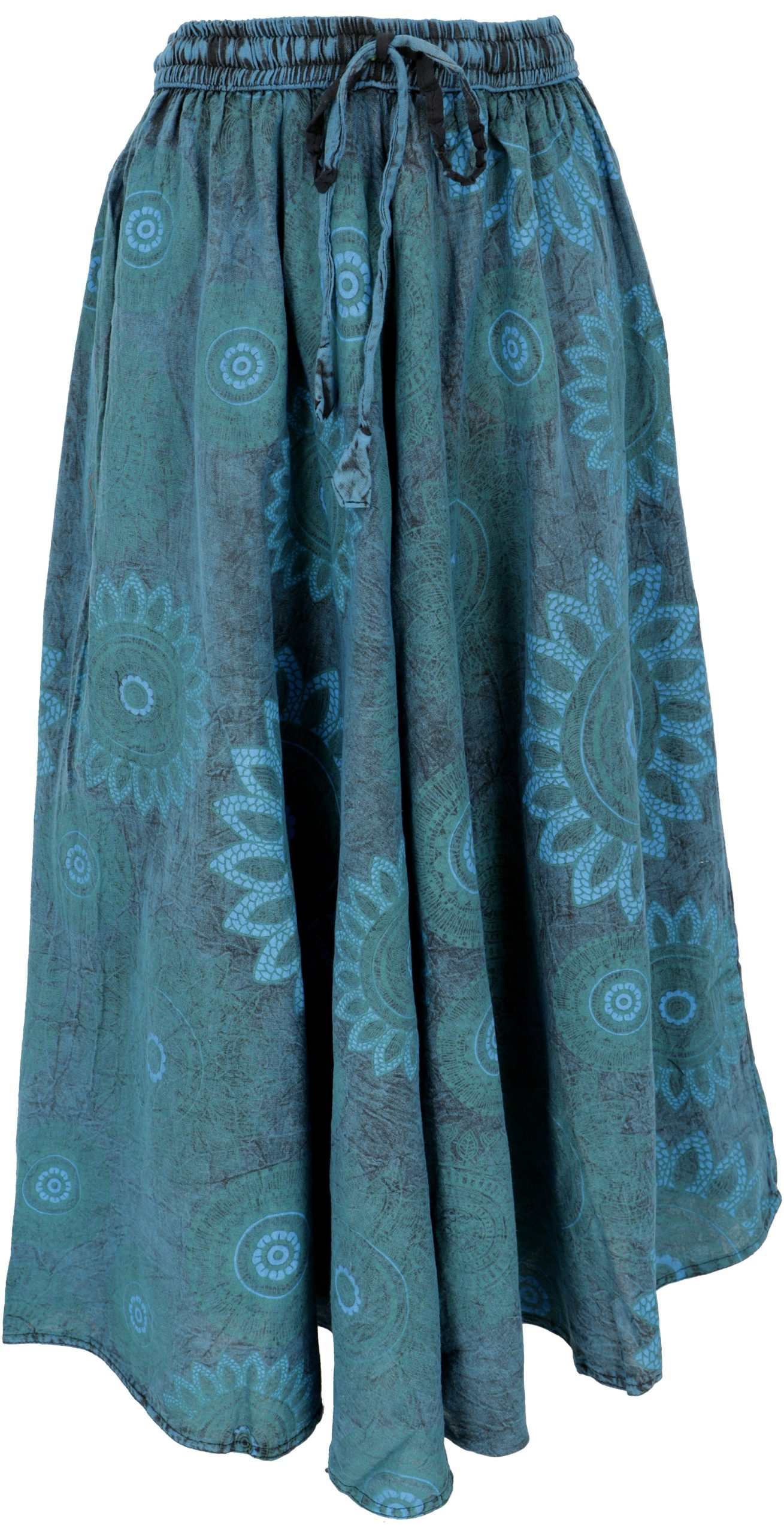 Guru-Shop Minirock Langer Boho Rock, stonewash