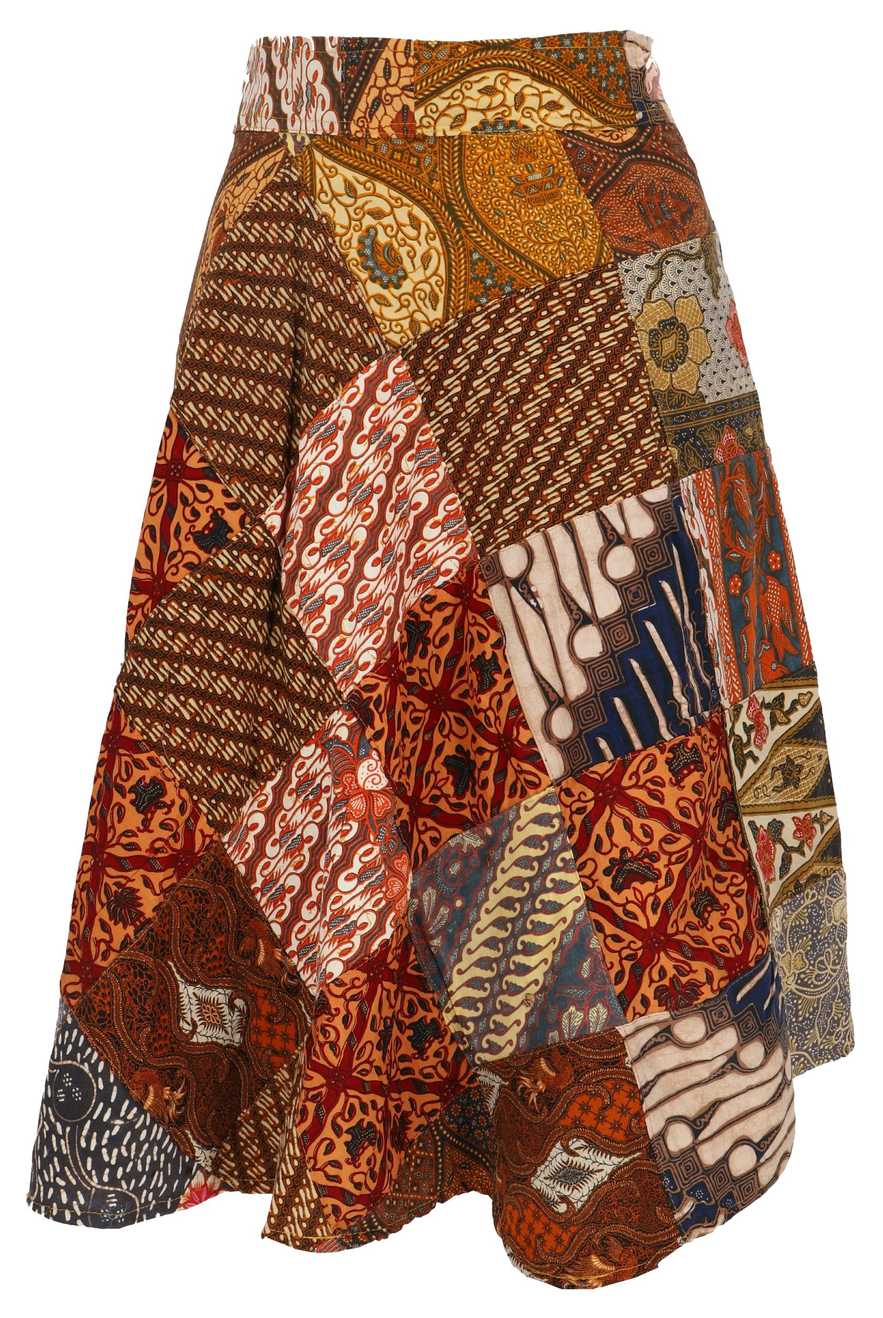 Guru-Shop Minirock Weit schwingender upcyceling Patchwork..