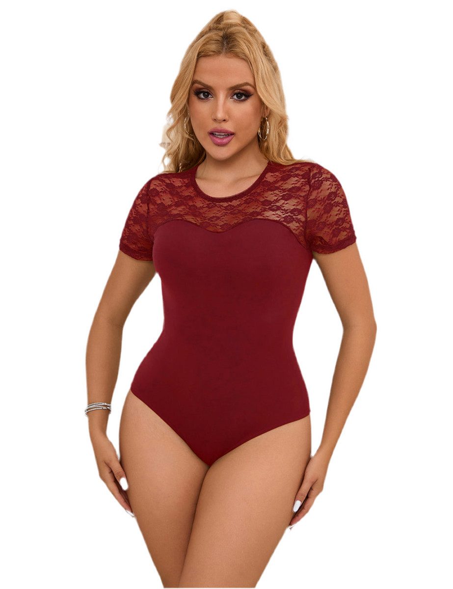 Lau-Fashion Body Unterwäsche mit Transparent Spitze