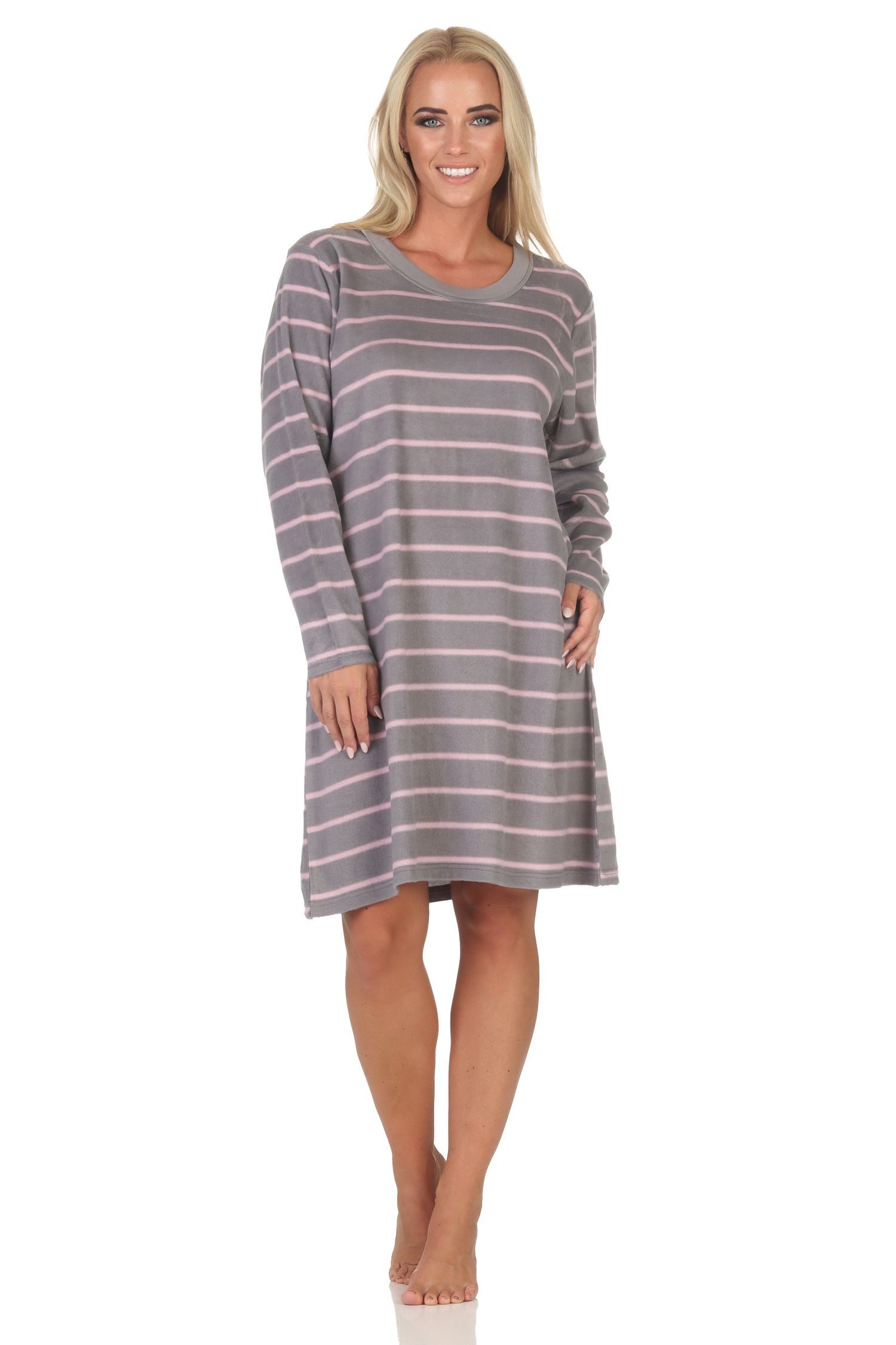 Normann Nachthemd Normann Damen Fleece langarm