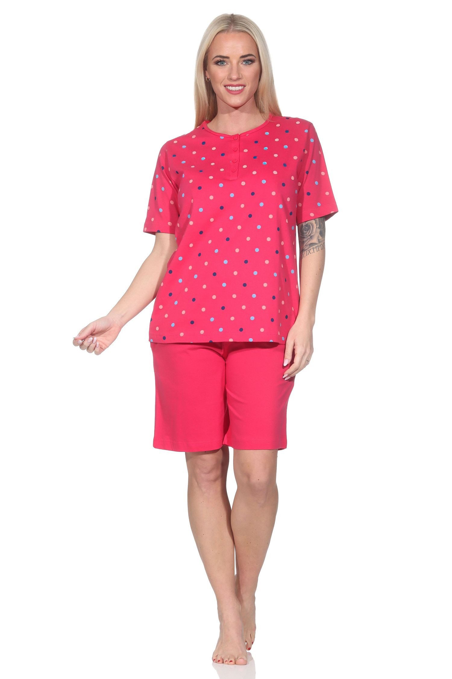 Normann Pyjama Normann Damen Schlafanzug Shorty