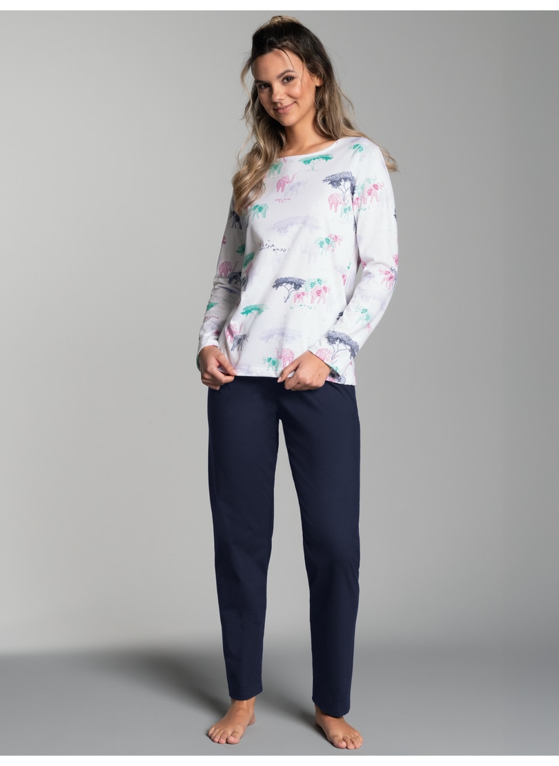 Trigema Schlafanzug "TRIGEMA Pyjama mit Safari-Print", (1 tlg.)