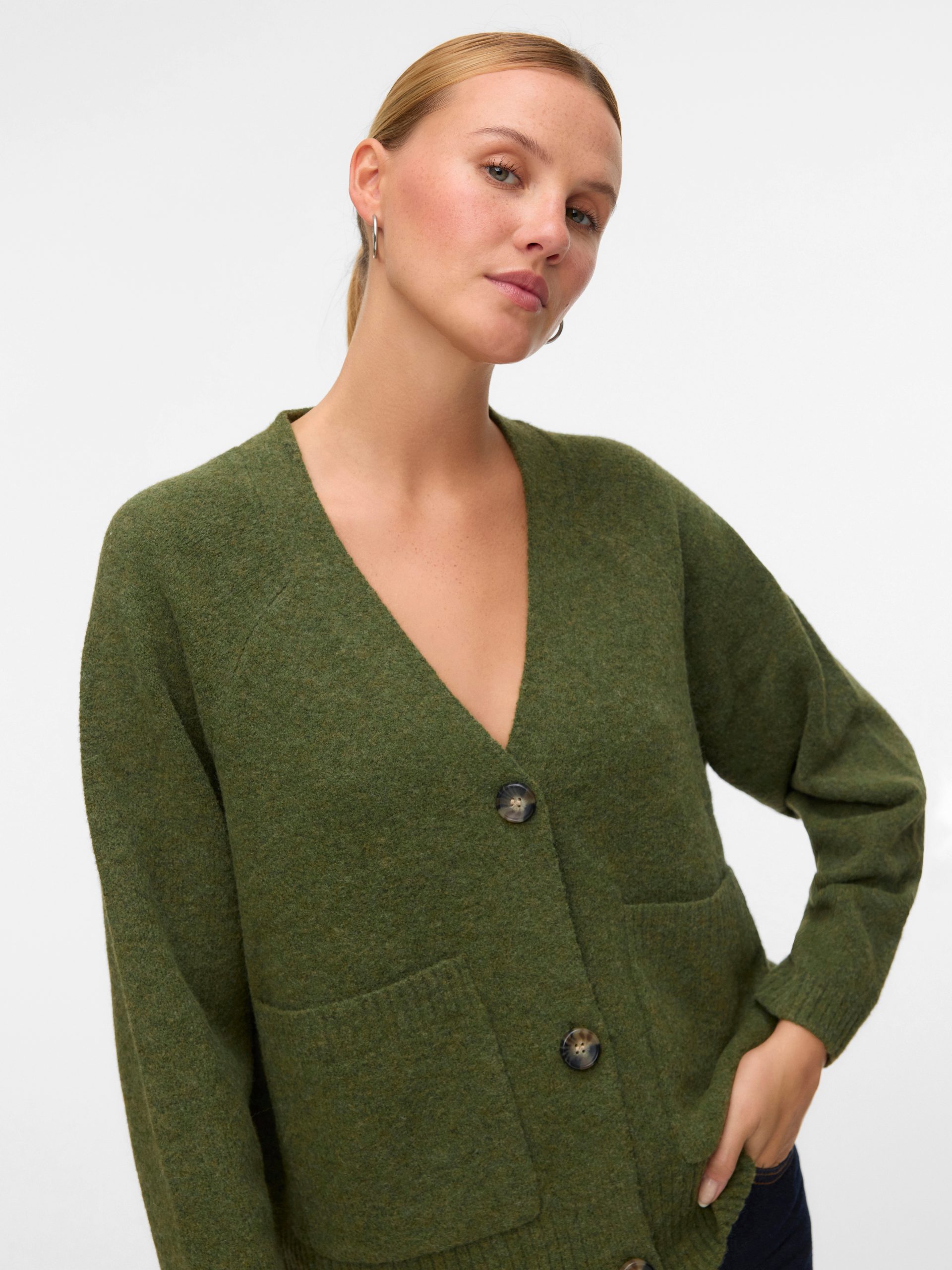 Vero Moda Strickjacke "VMBOOM LS V-NECK BUTTON CARDIGAN GA NOOS"