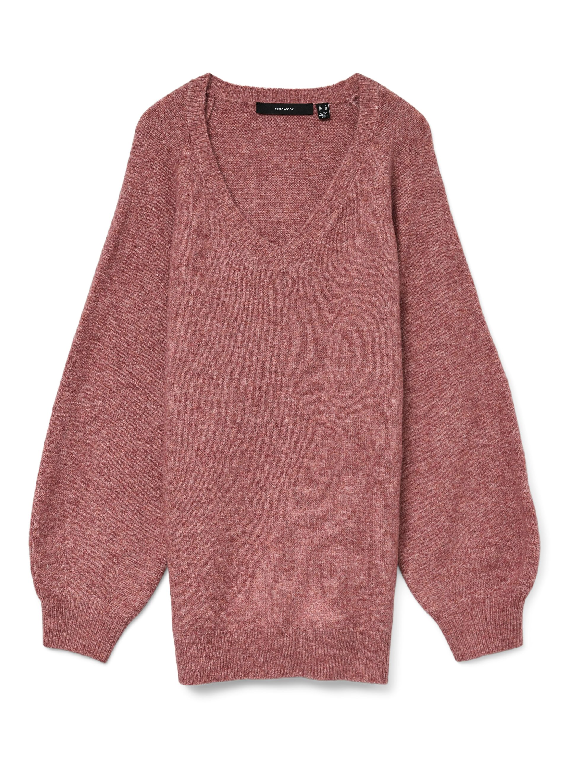 Vero Moda V-Ausschnitt-Pullover "VMLEAF LS LONG V-NECK PULLOVER"