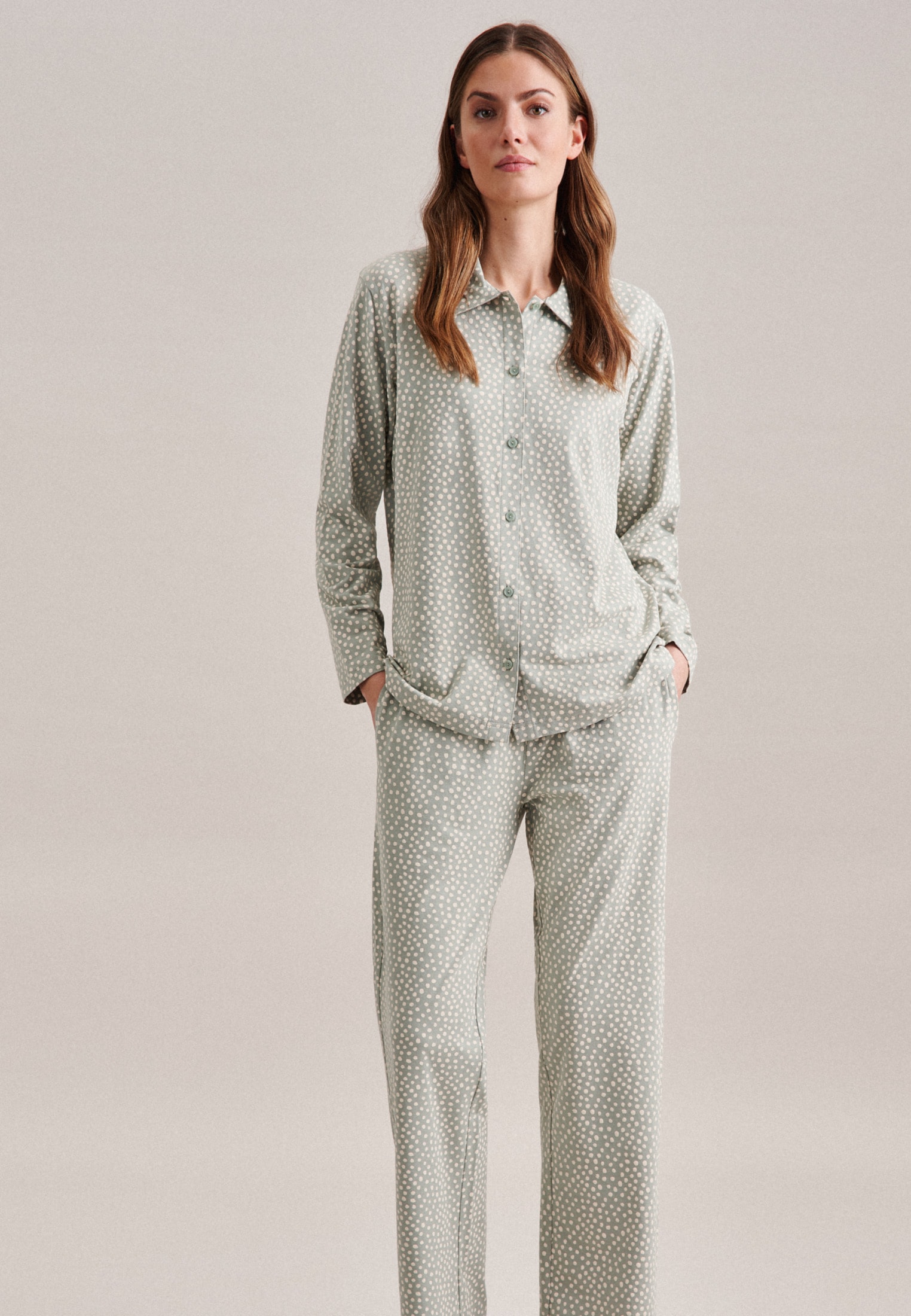 seidensticker Pyjama "Schwarze Rose"