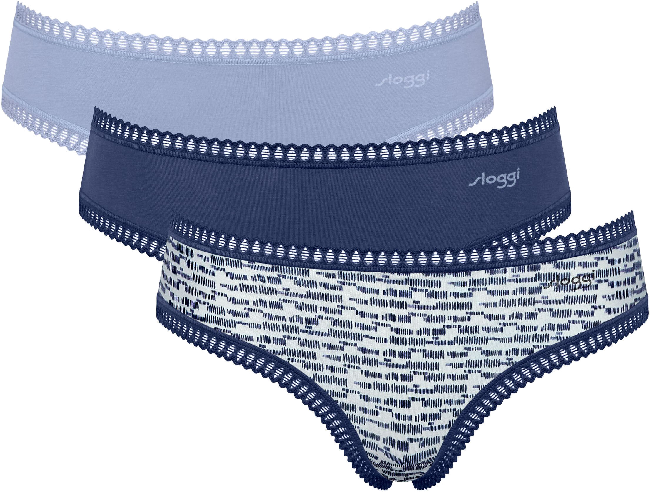 sloggi Hipster "GO Crush", (3er Pack), Spitze, elastisch, weich, Multipack, Baumwollmix