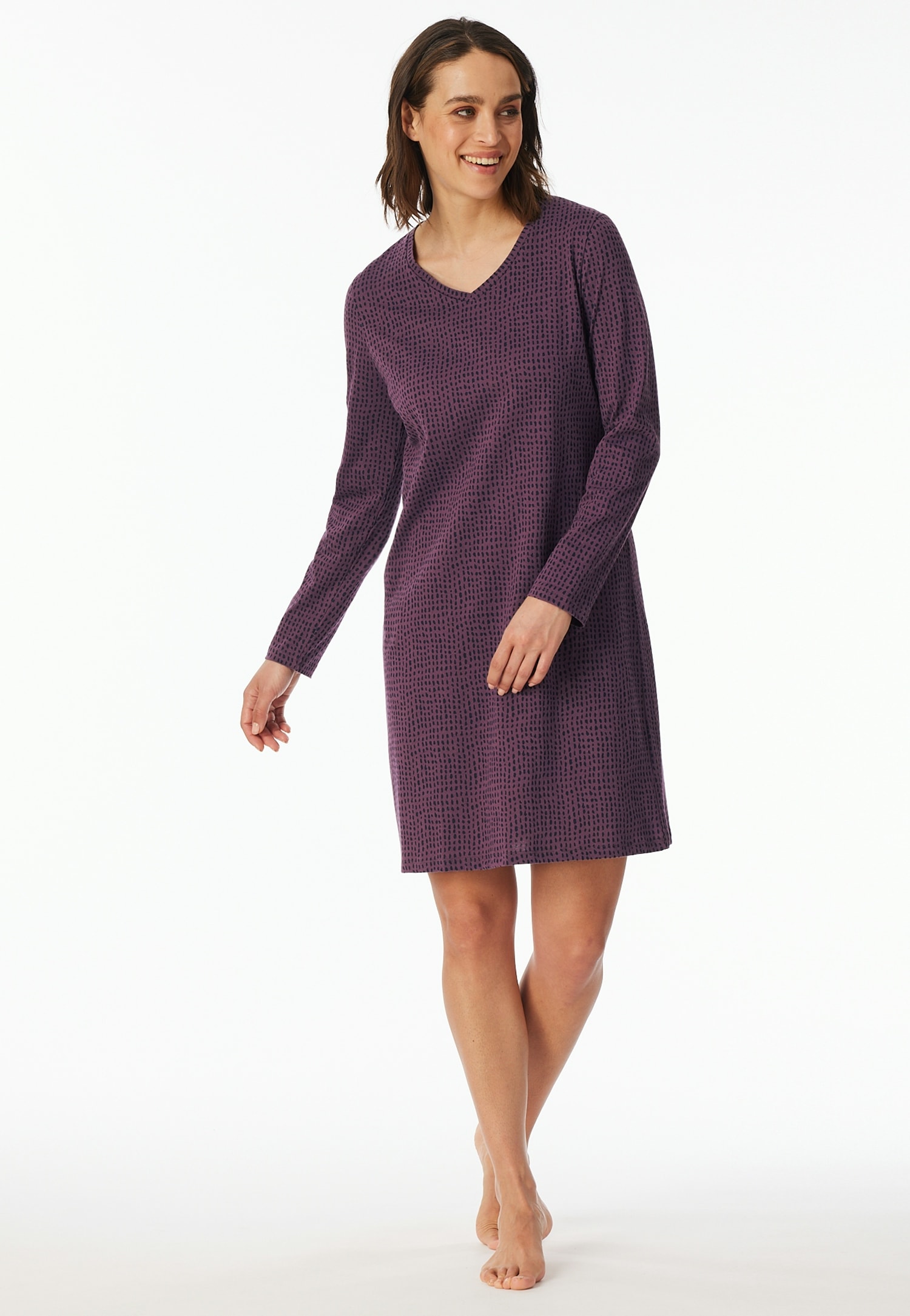uncover by SCHIESSER Nachthemd "UNCOVER Nightwear", Baumwolle, Single Jersey-Qulität, V-Neck, weich, atmungsaktiv