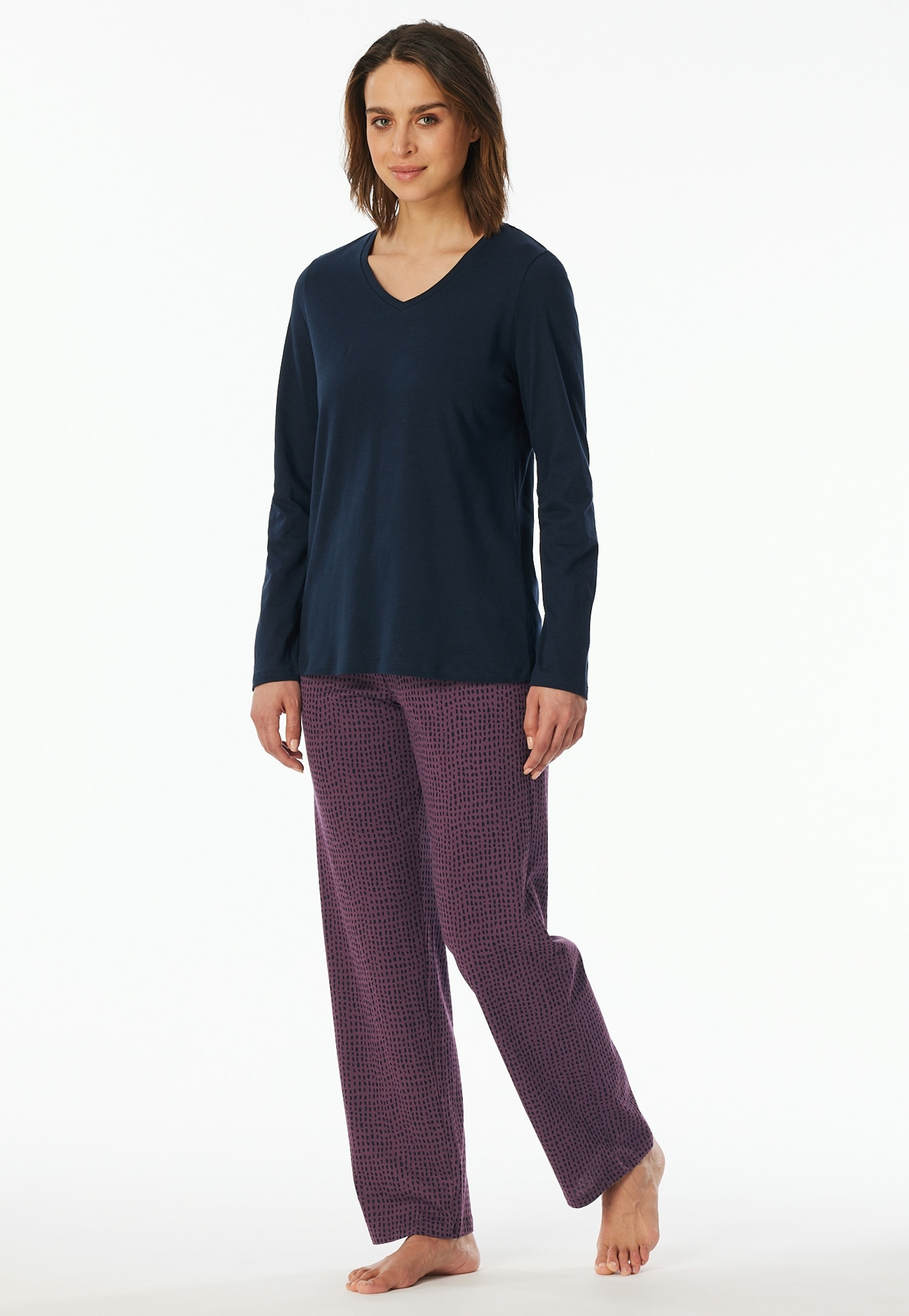 uncover by SCHIESSER Schlafanzug "UNCOVER Nightwear", (2 tlg.), Baumwolle, Single Jersey-Qulität, langärmelig, bequem, atmungsaktiv
