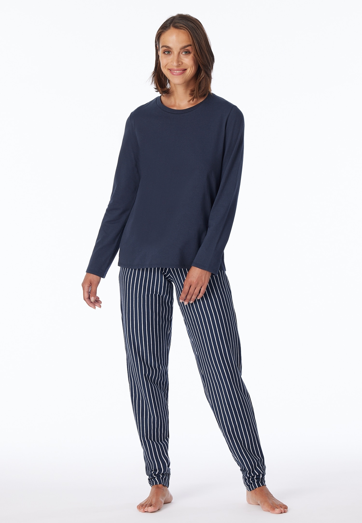uncover by SCHIESSER Schlafanzug "UNCOVER Nightwear", (2 tlg.), mit Rundhalsausschnitt, Langarm, Single Jersey-Qualität