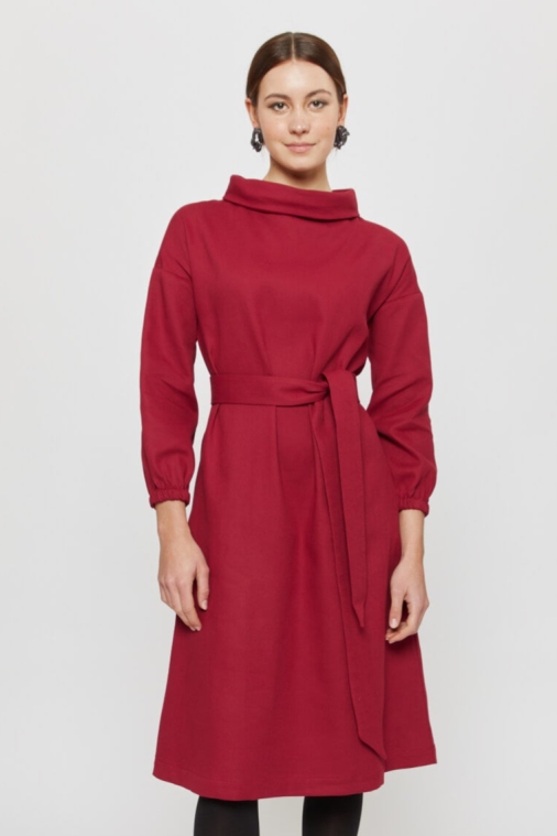 AYANI Damen vegan Kleid Amalia Rot Bordo