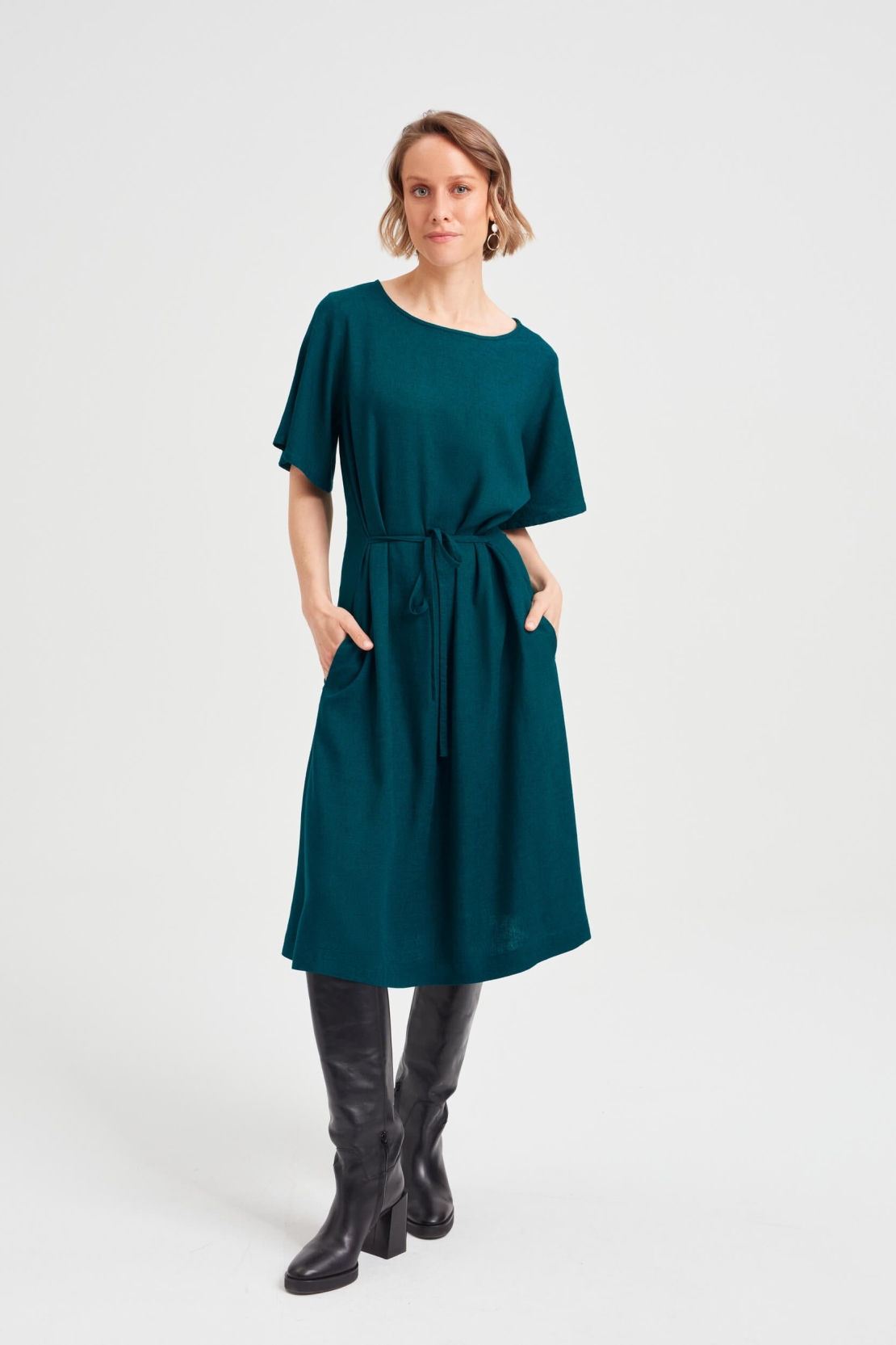 AYANI Damen vegan Kleid Nika Deep Teal