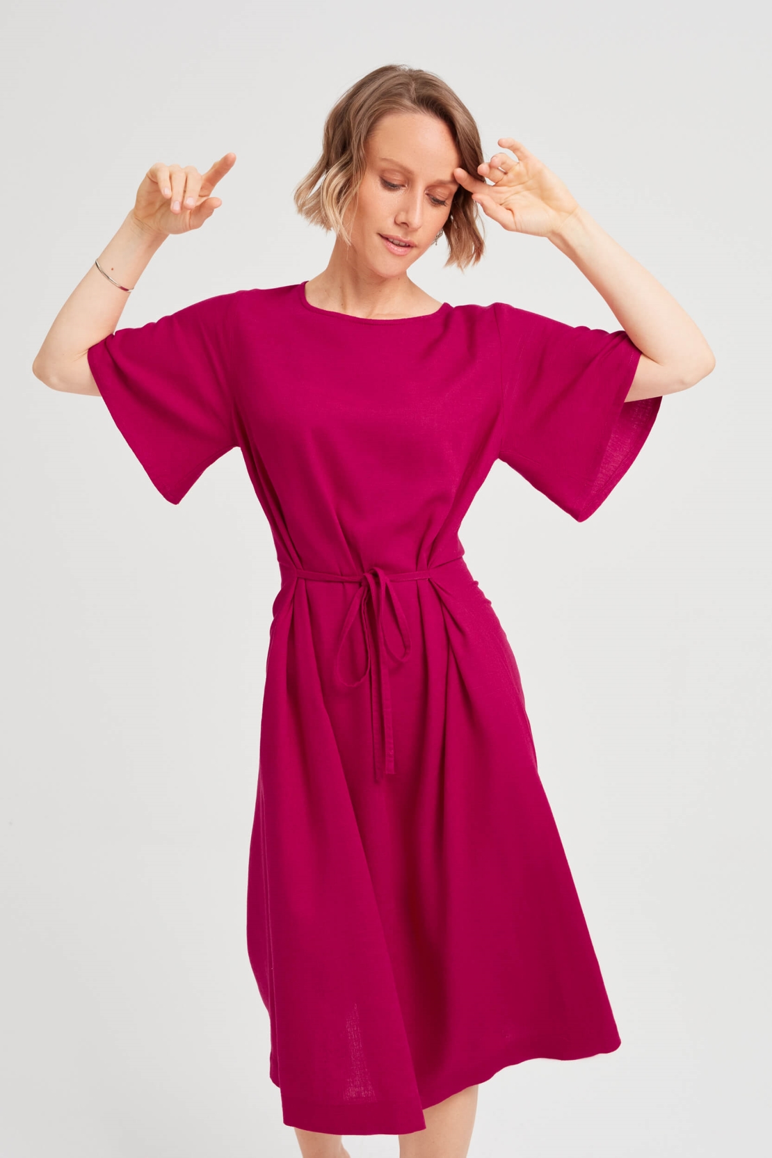 AYANI Damen vegan Kleid Nika Kirschenrot