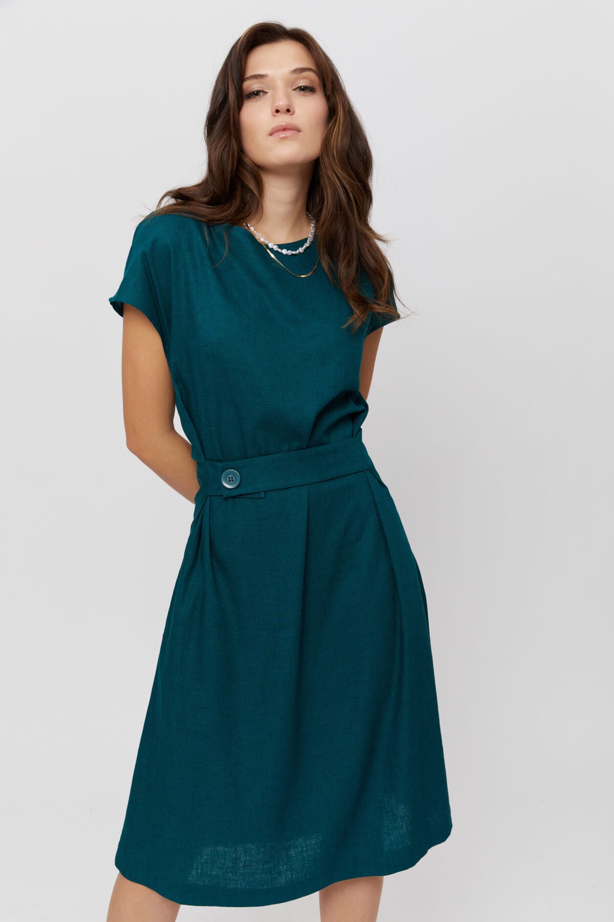 AYANI Damen vegan Kleid Sati Deep Teal