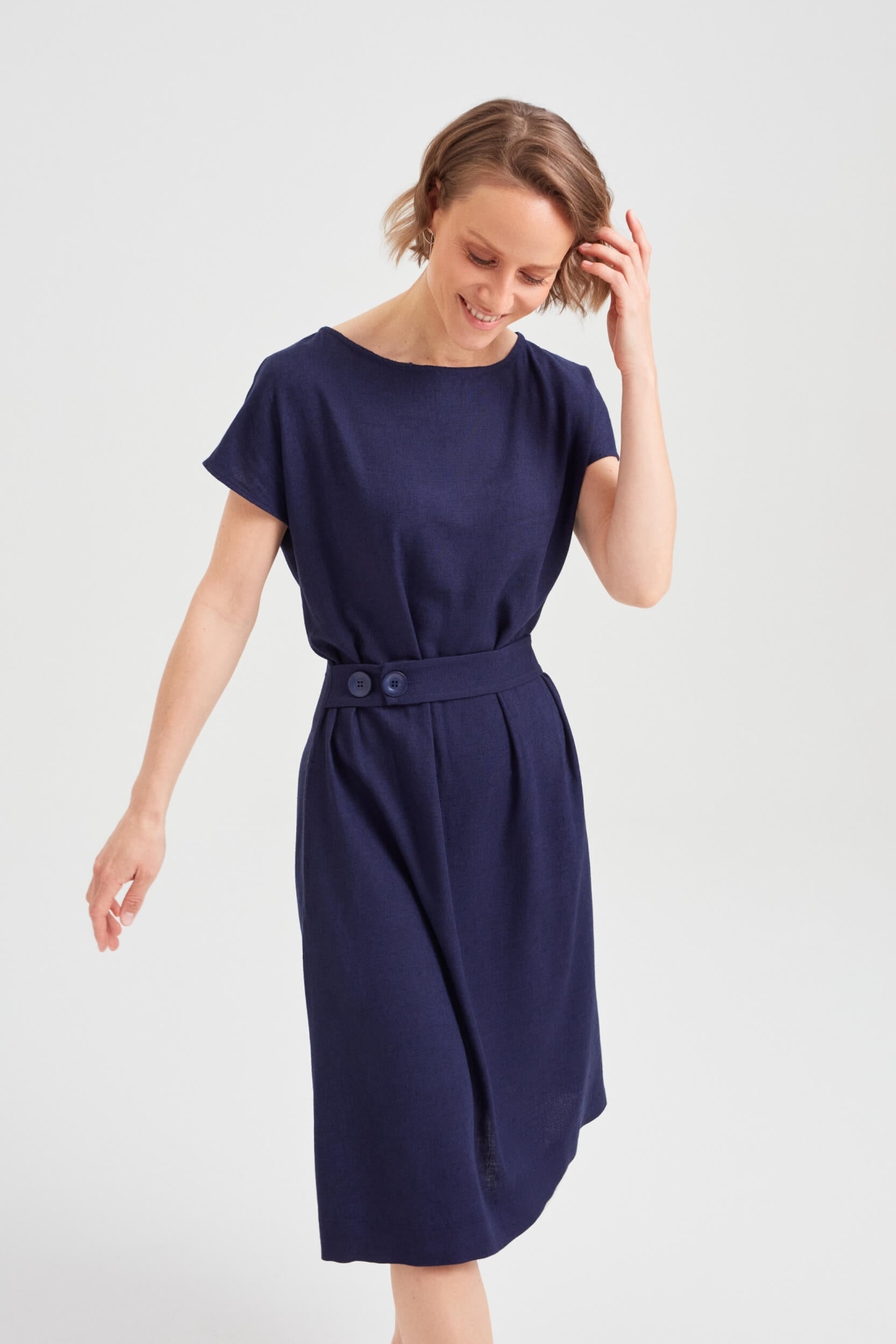AYANI Damen vegan Kleid Sati Total Eclipse Navy