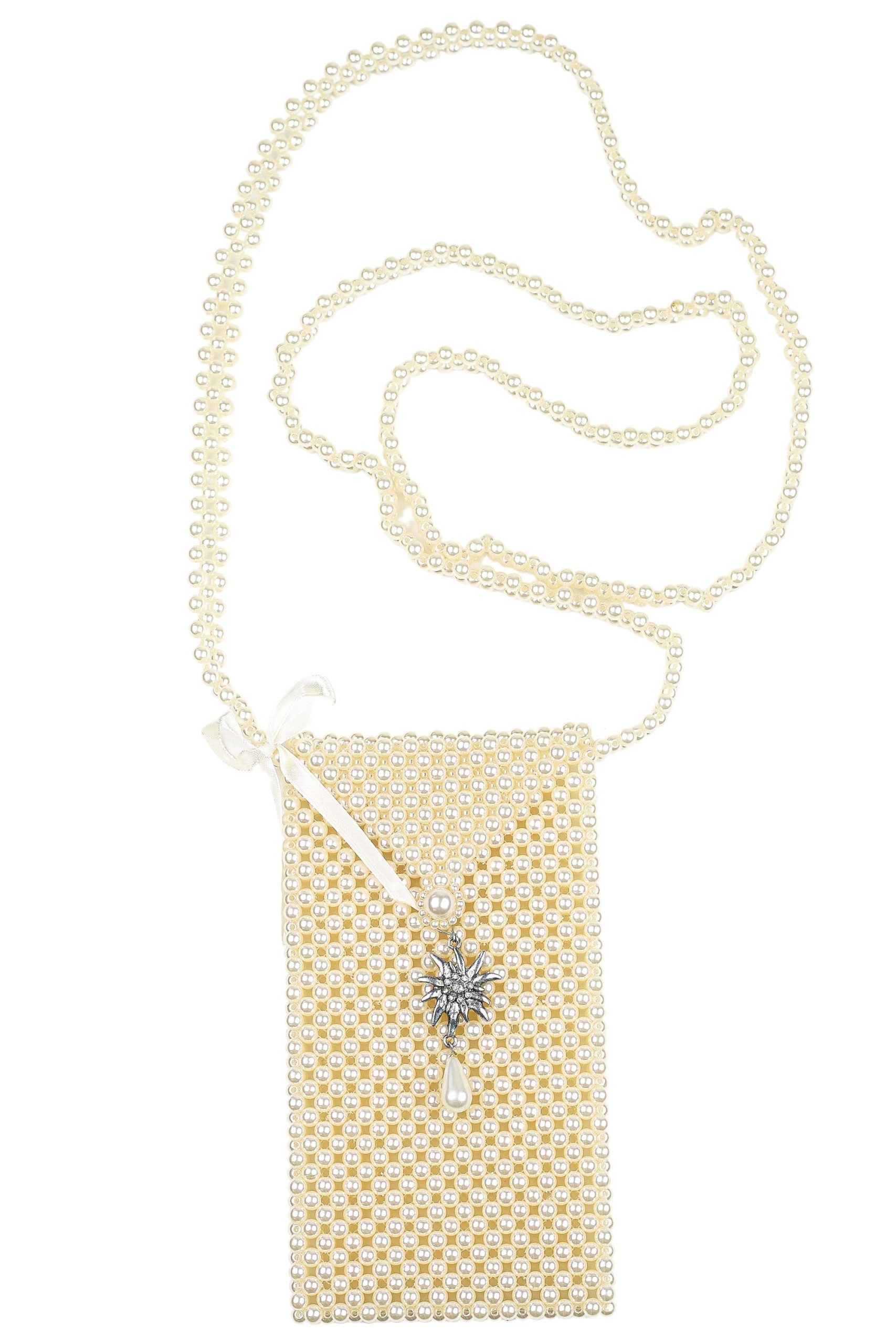 Allgäu Rebell Umhängetasche "Alpenperle" aus hunderten Perlen, mit Edelweiß