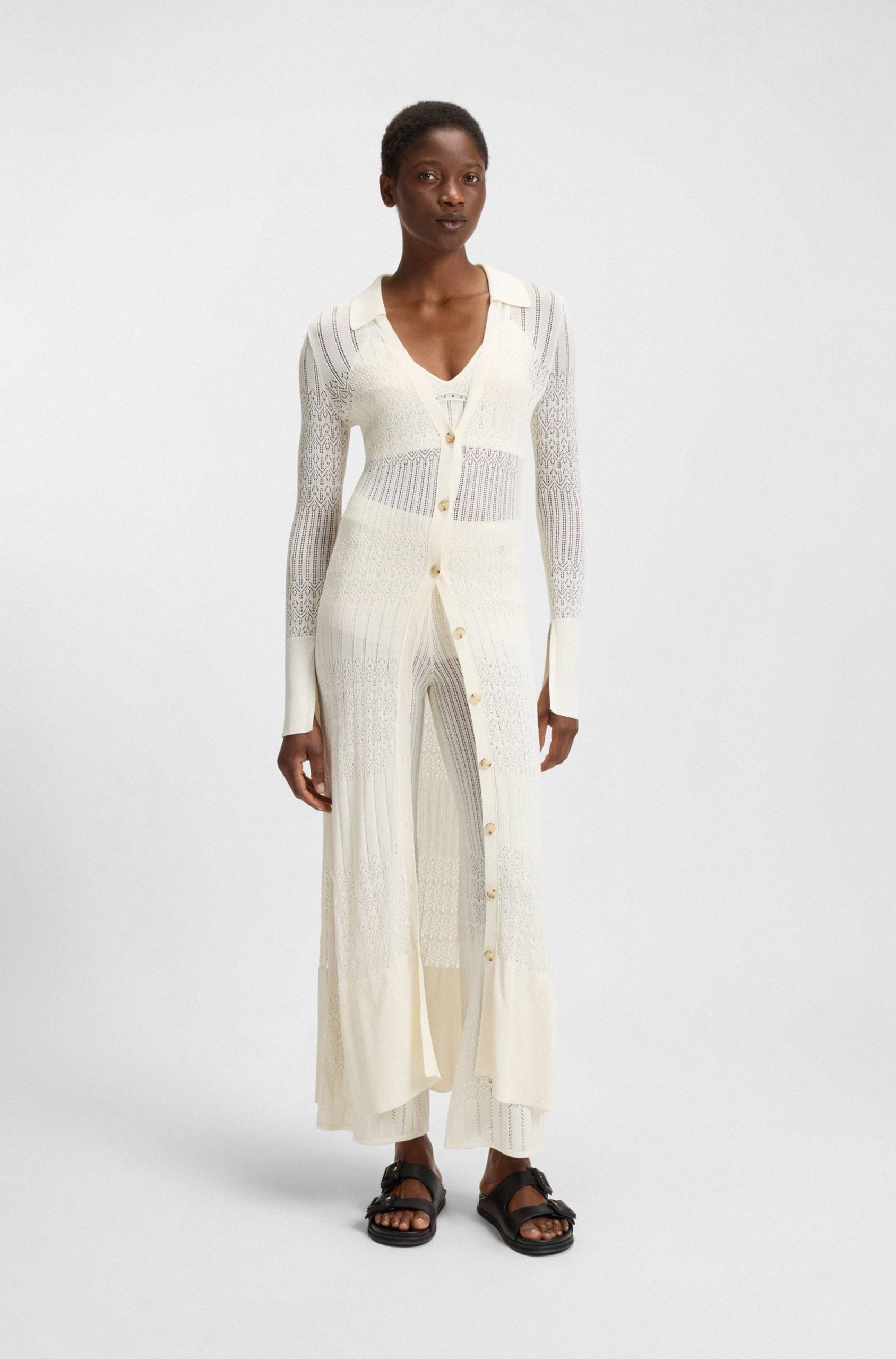 BOSS ORANGE Strickjacke "Flooney Premium Damenmode" in filigraner Strick-Struktur