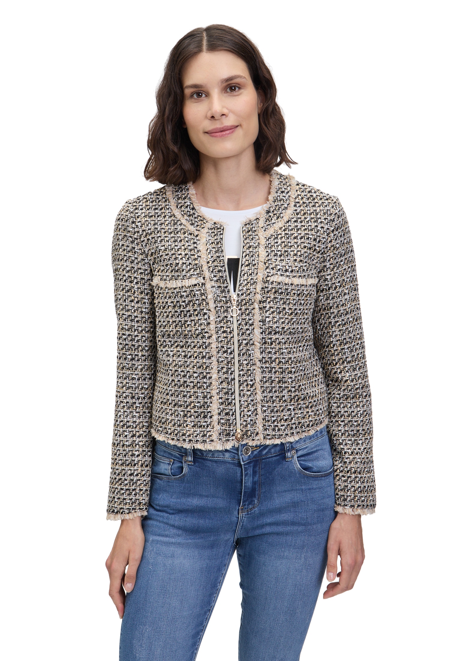 Betty Barclay Jackenblazer "Damen Blazer-Jacke mit Fransen"