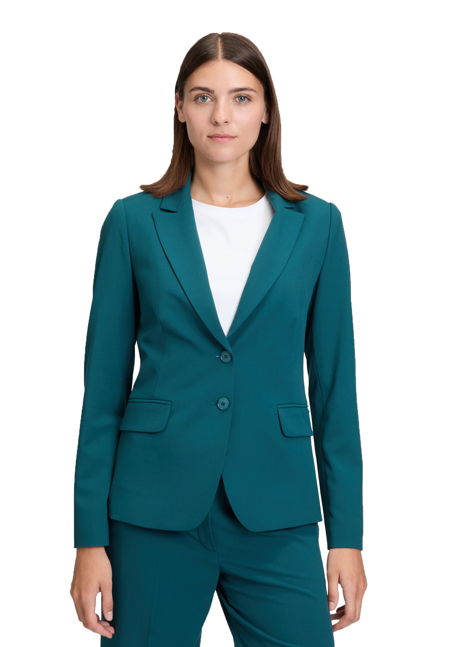 Betty&Co Longblazer "Damen Klassischer Blazer mit Taschen" Druckfutter