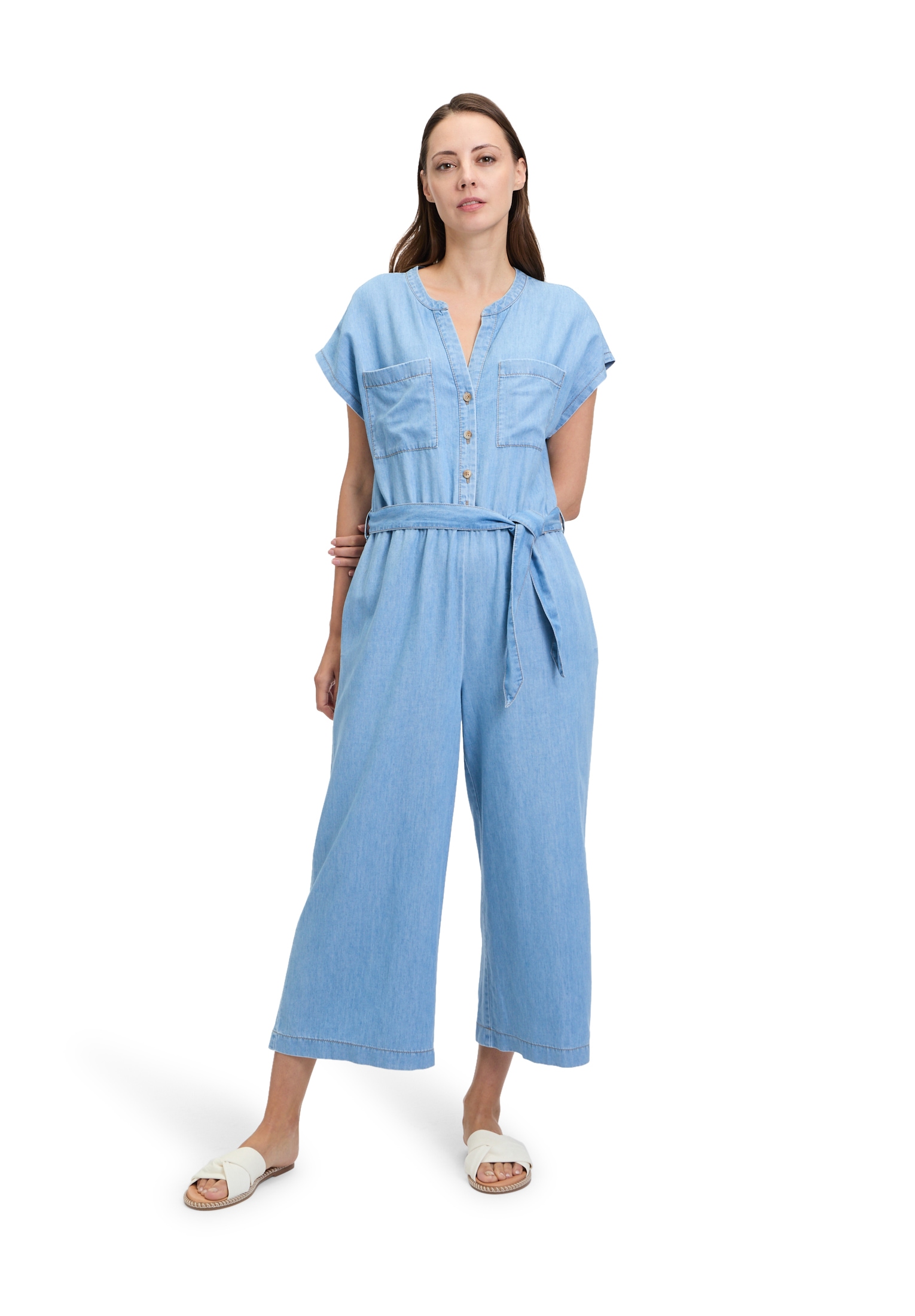 Betty&Co Overall "Damen Jumpsuit mit aufgesetzten Taschen" 1 tlg. Nahtführung