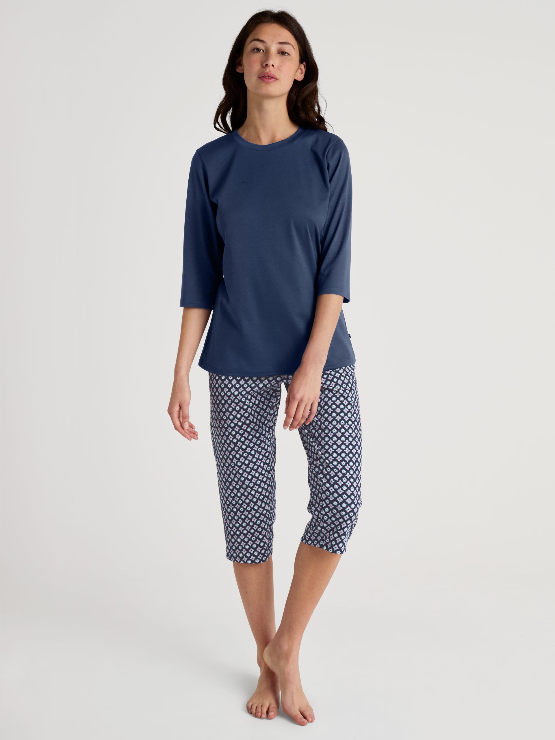 CALIDA Schlafanzug "Daylight Dreams" 2 tlg., 3/4-Länge, Interlock-Qualität, Rundhals, Pure Cotton, weich