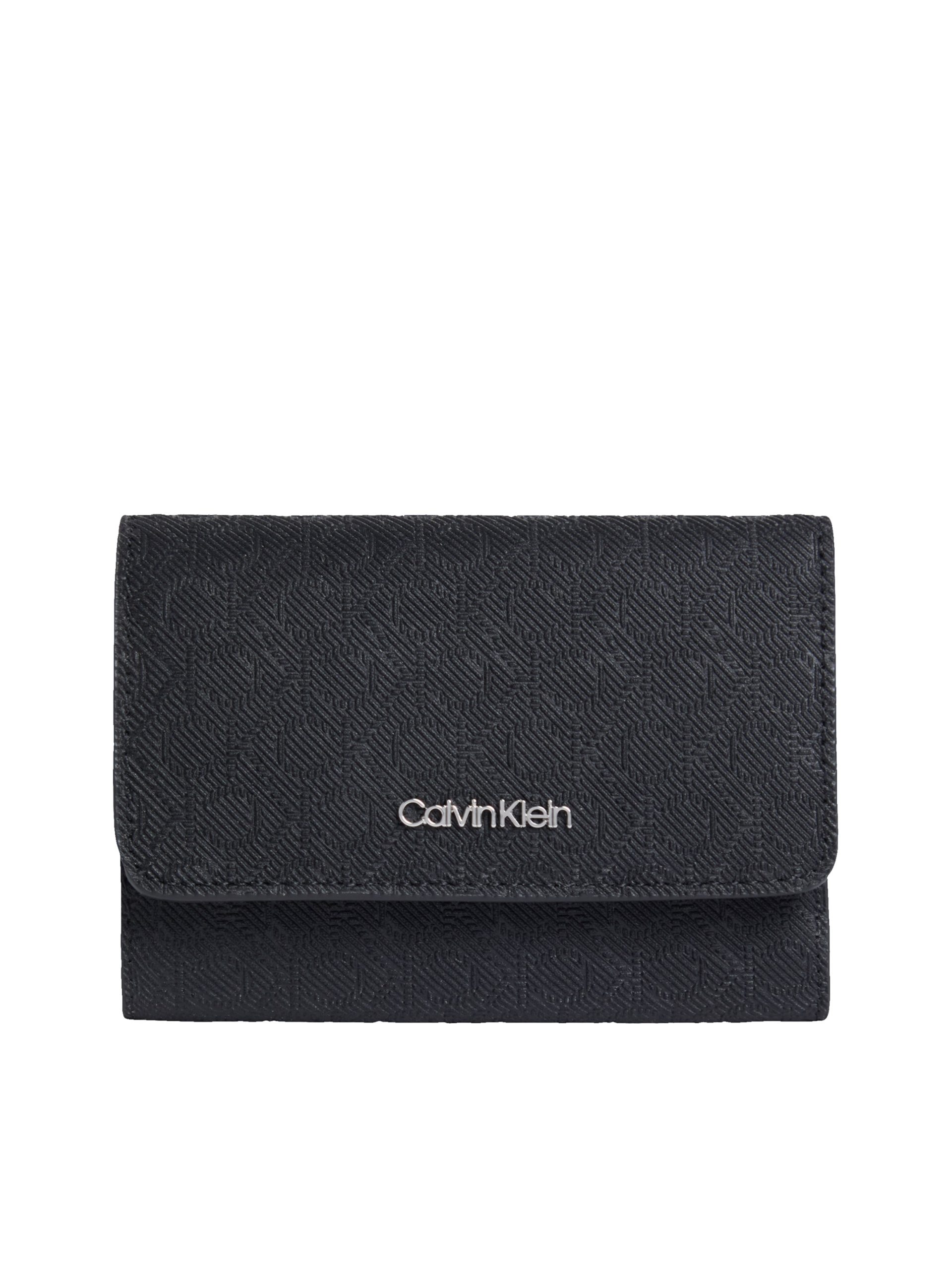 Calvin Klein Geldbörse "CK MUST AOP SMALL TRIFOLD W ZIP" Damen Portemonnaie, Geldbeutel mit Metall-Logo