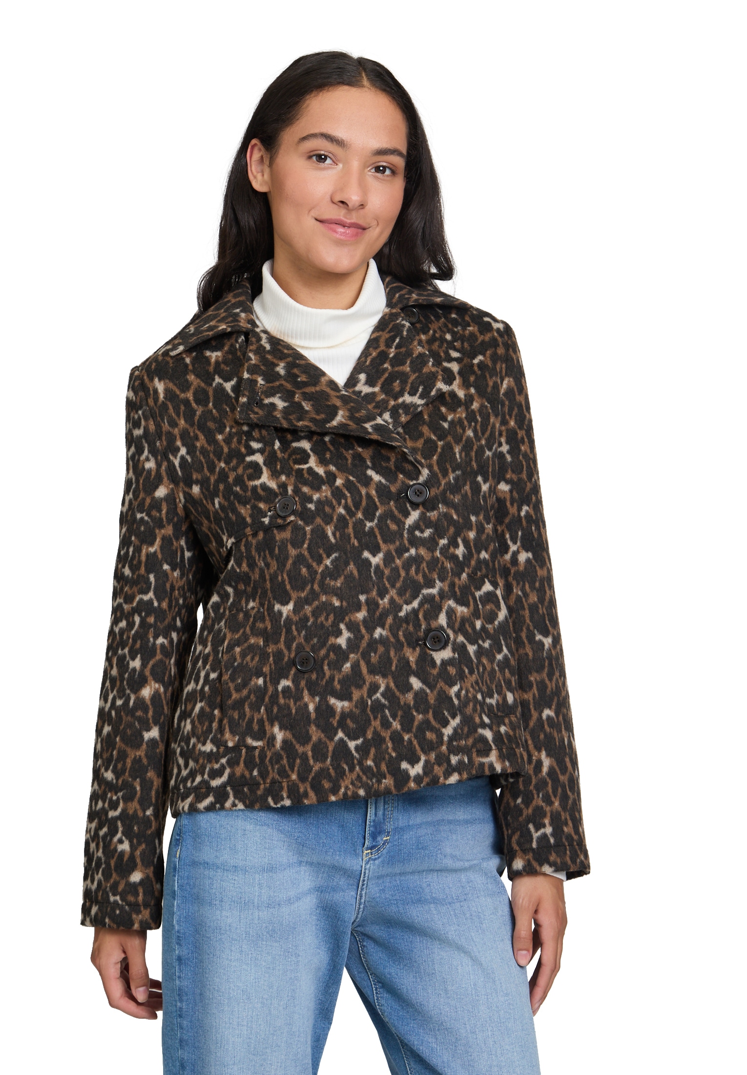 Cartoon Kurzblazer "Damen Kurztrench mit Taschen"