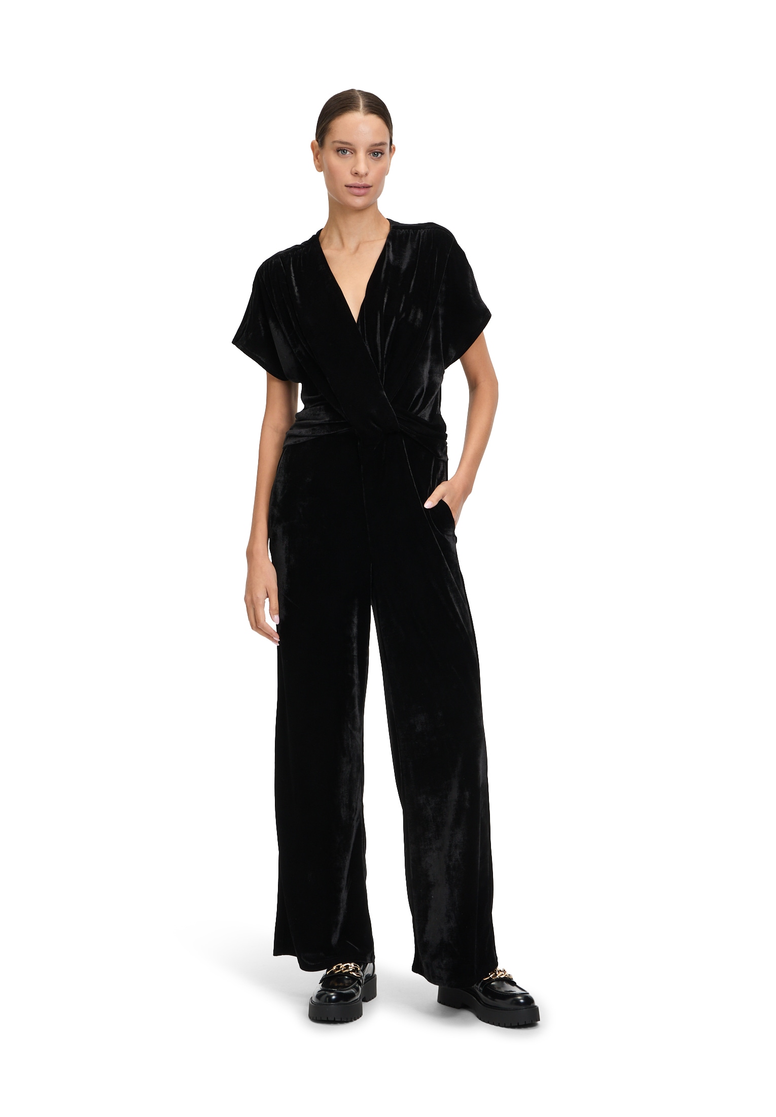 Cartoon Overall "Damen Jumpsuit mit Raffung" 1 Stk. tlg. Material