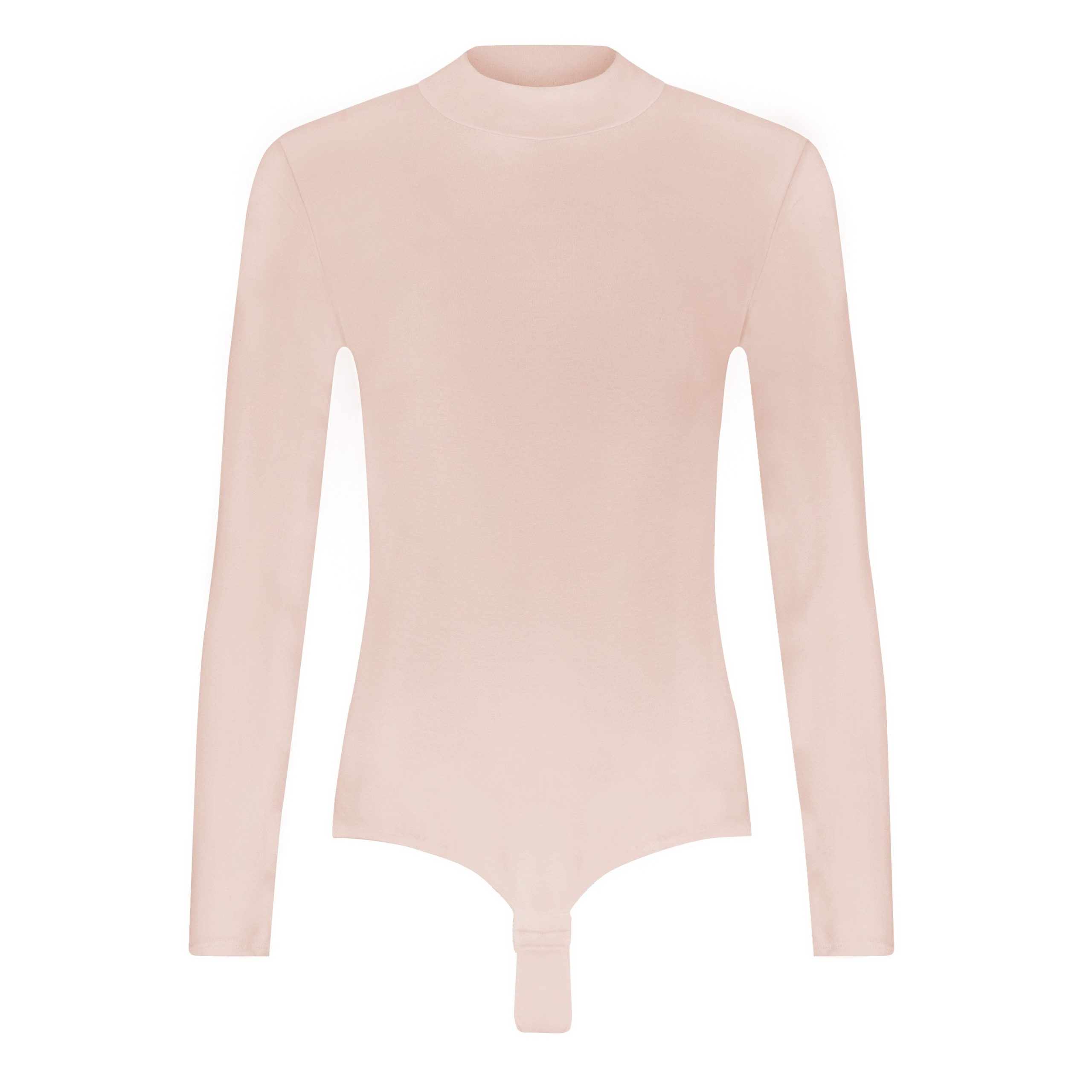 Evoni Stringbody Damen Bodysuit Langarm Halbkragen