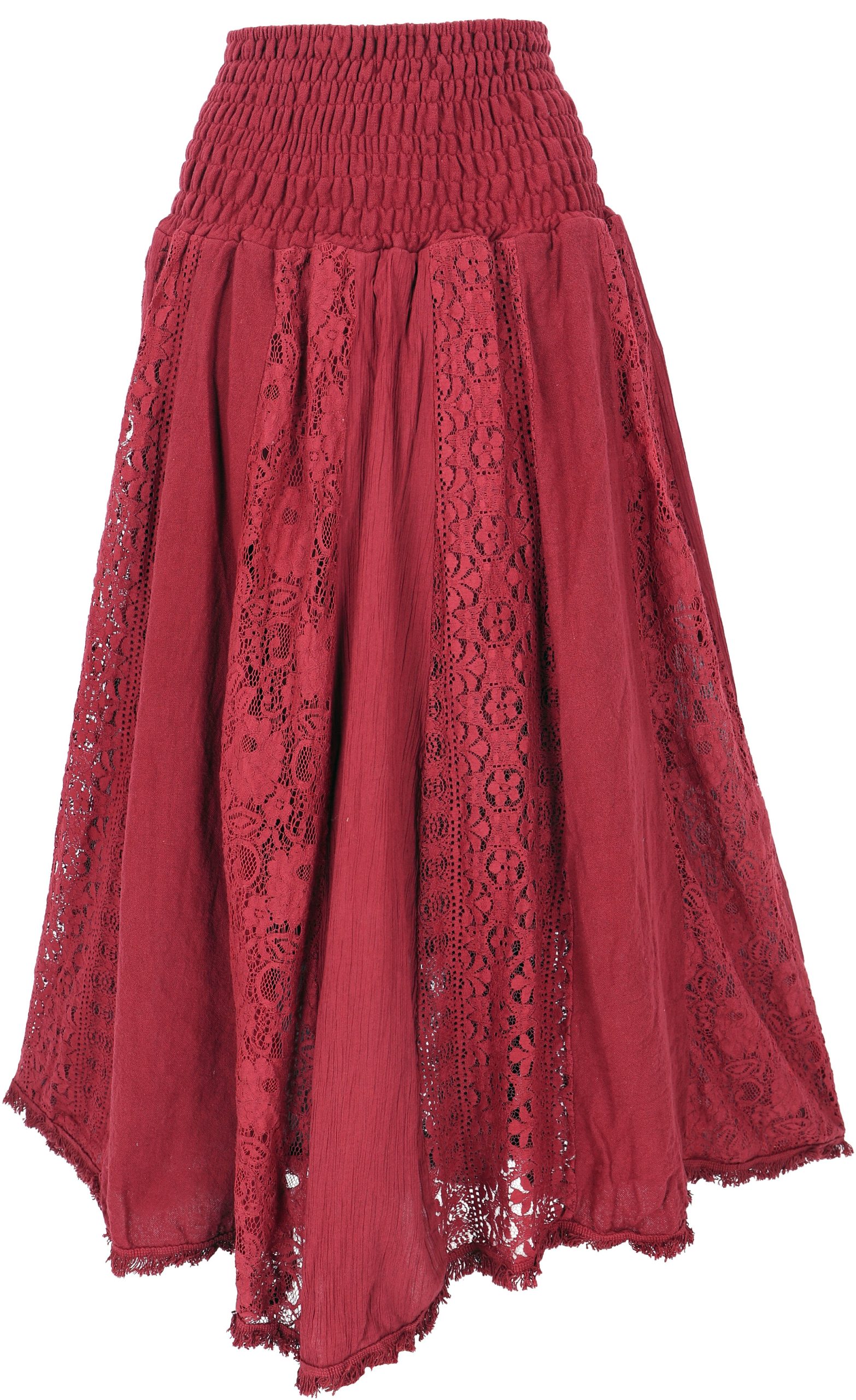 Guru-Shop Minirock Boho Spitzen Maxirock, Flamenco