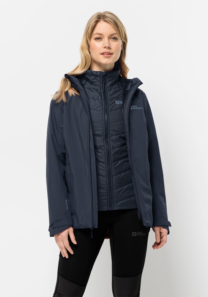 Jack Wolfskin 3-in-1-Funktionsjacke "GLAABACH 3IN1 JKT W" 2 teilig, mit Kapuze