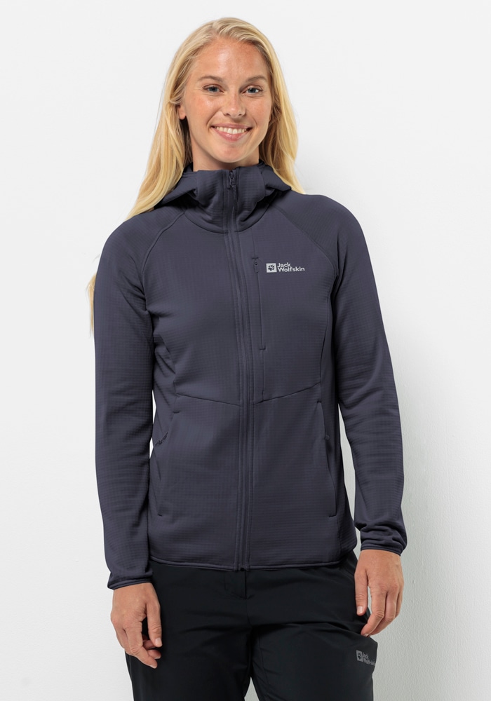Jack Wolfskin Fleecejacke "KOLBENBERG HOODED FZ W" mit Kapuze
