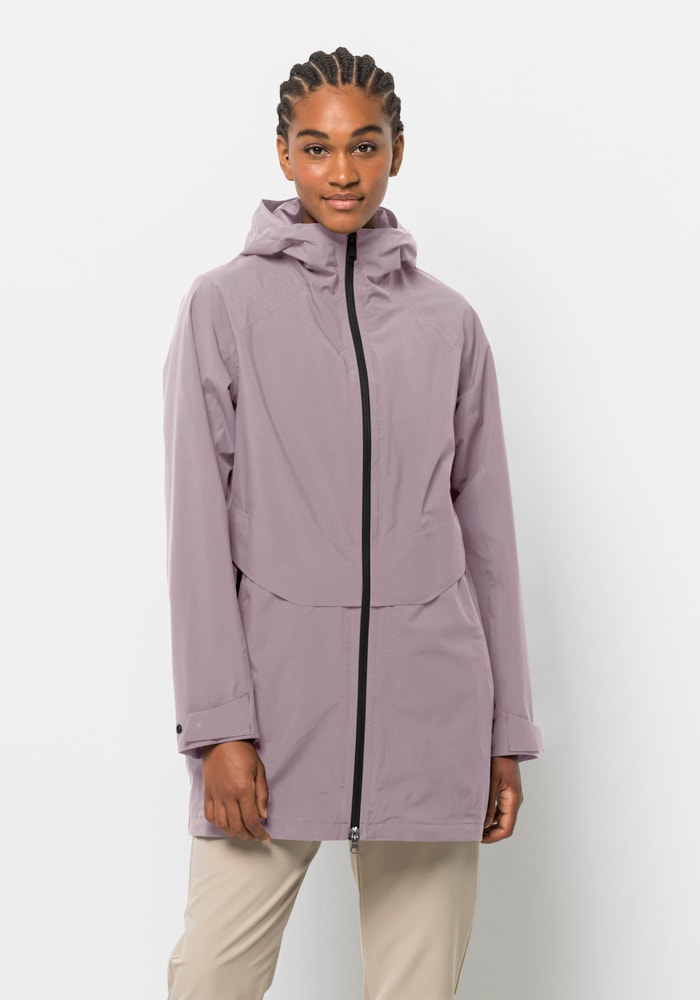 Jack Wolfskin Langjacke "MAINKAI LONG JKT W" mit Kapuze