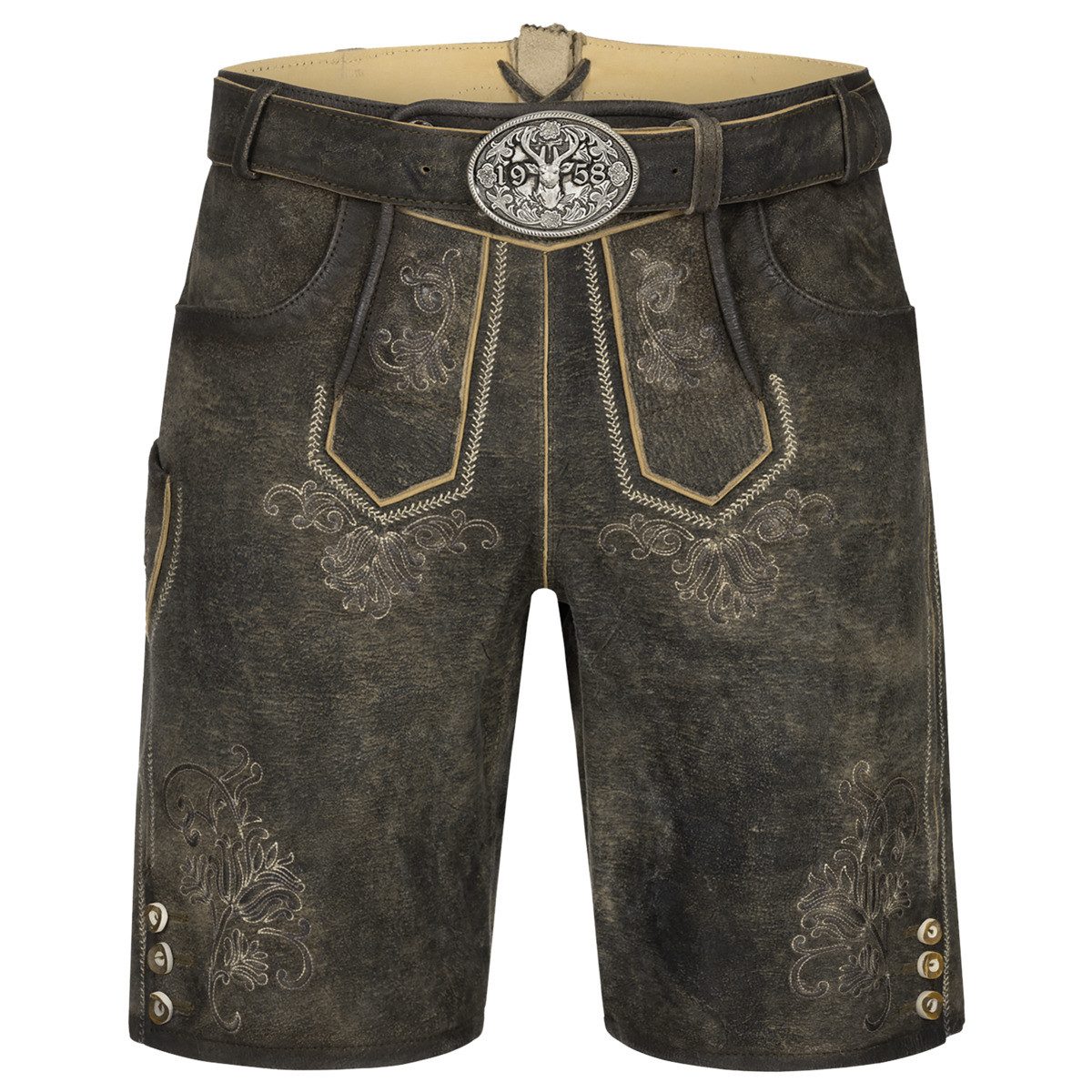 Krüger Trachtenlederhose Arijus Herren (1-tlg) Trachtenlederhose,