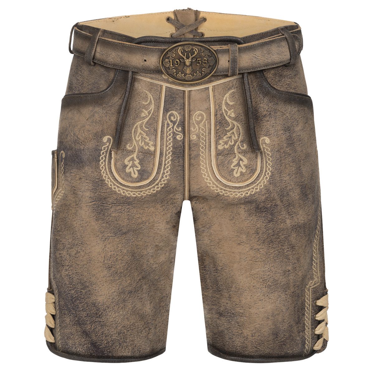 Krüger Trachtenlederhose Magnus Herren (1-tlg) Trachtenlederhose,