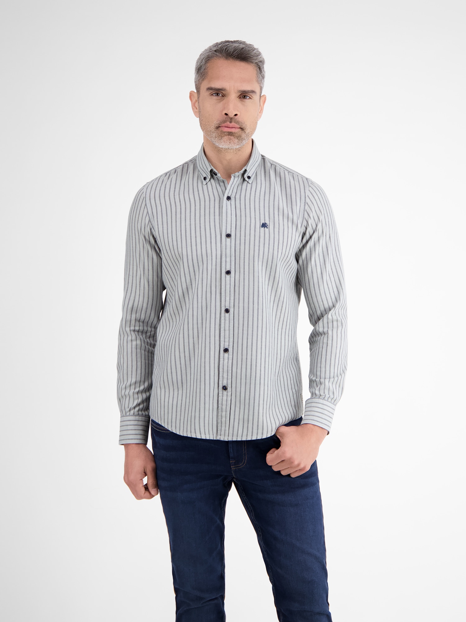 LERROS Langarmhemd "LERROS Gestreiftes Herren Langarmhemd"