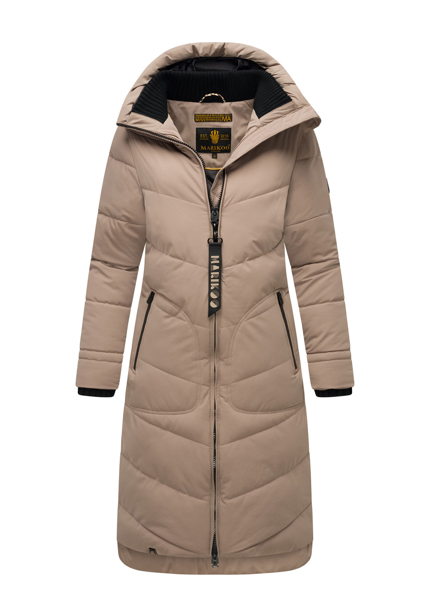 Marikoo Winterjacke "Benikoo" mit Kapuze langer Winter Mantel gesteppt