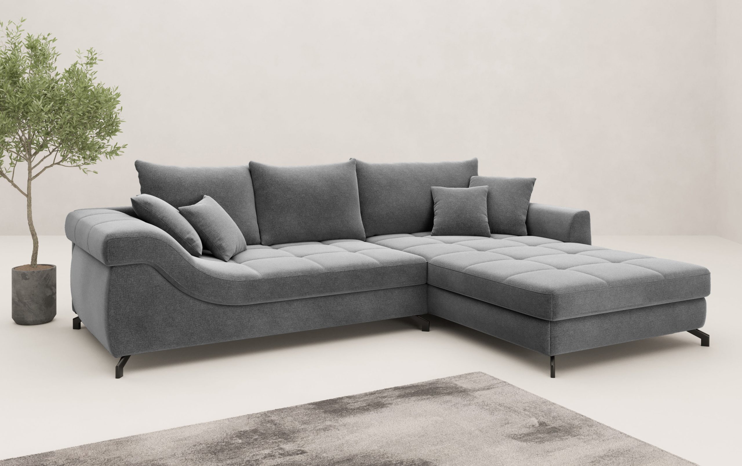 Mr. Couch Ecksofa "Taylor, L-Form, wahlweise mit Kaltschaum" mit Kaltschaum bis 140 kg pro Sitzplatz belastbar