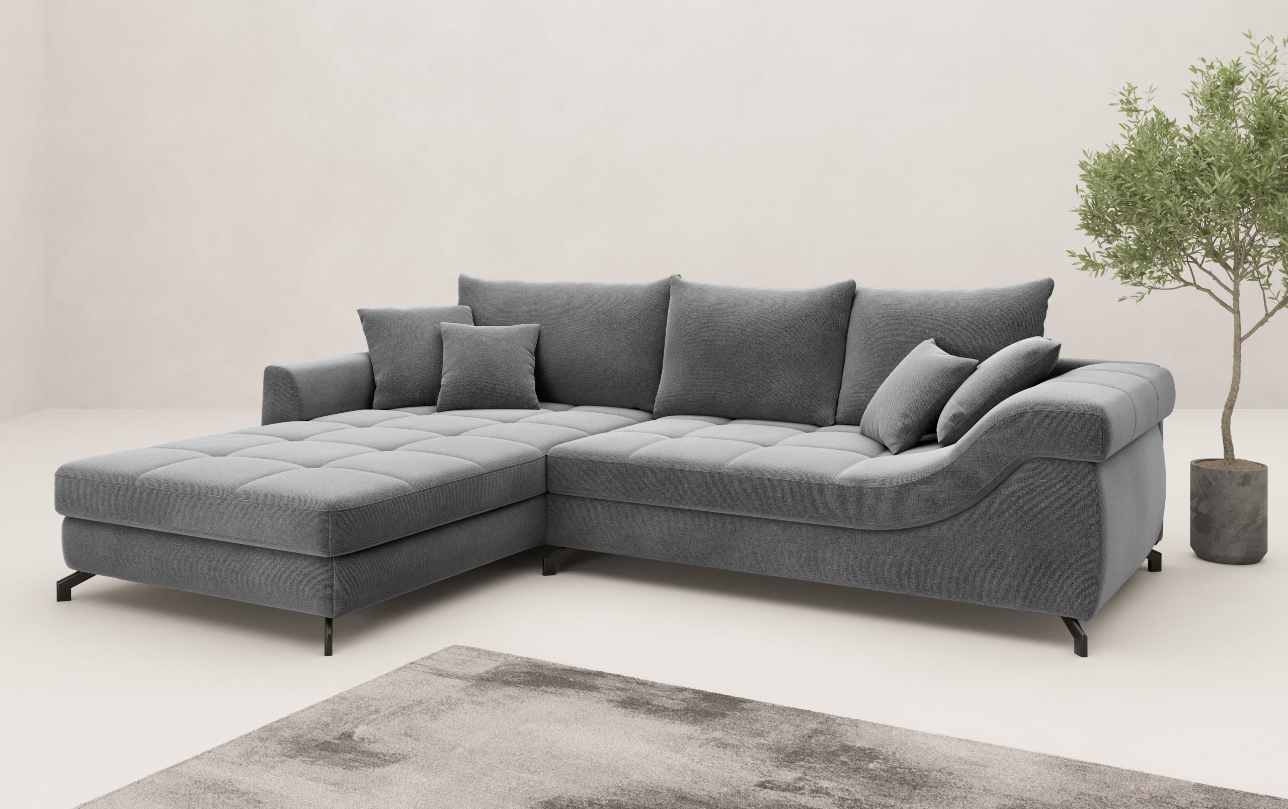 Mr. Couch Ecksofa "Taylor, L-Form, wahlweise mit Kaltschaum" wahlweise mit Kaltschaum bis 140 kg pro Sitzplatz belastbar